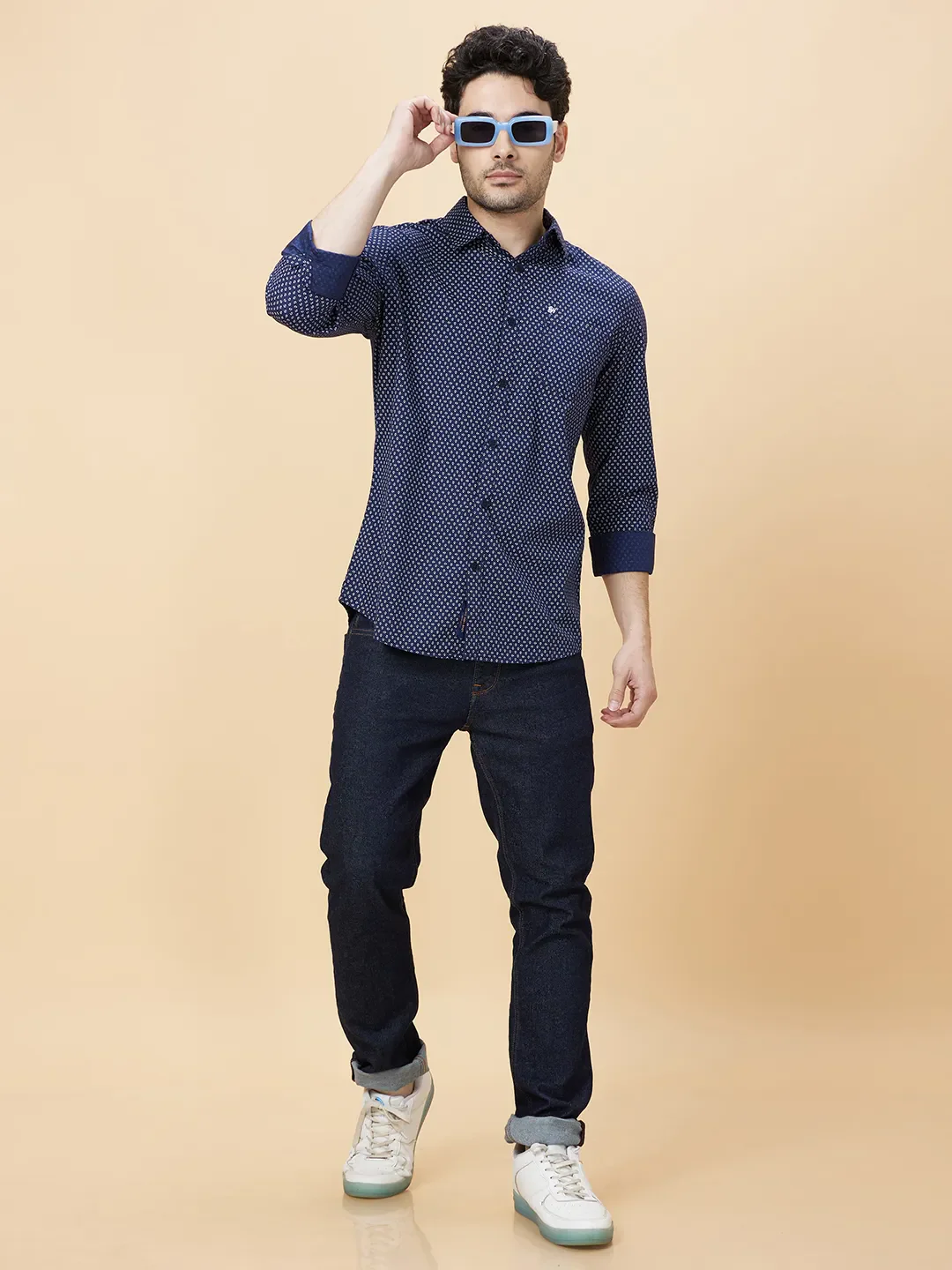 White Slim Fit Regular Collar Men's Shirt by Being Human Clothing - Image 6