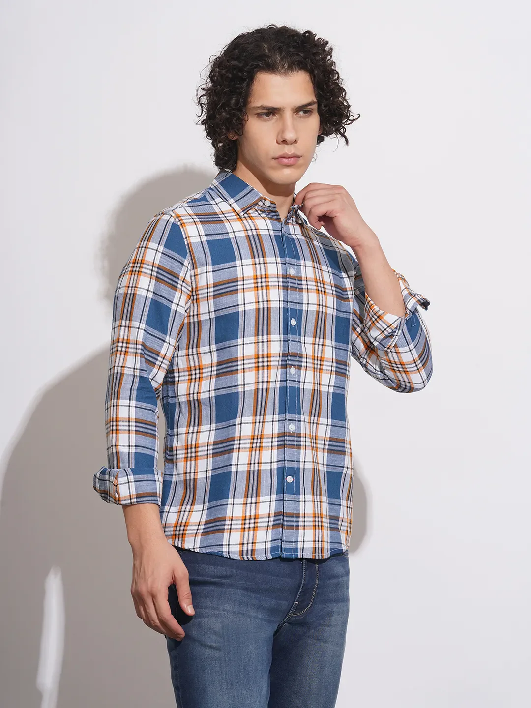 White Slim Fit Regular Collar Men's Shirt by Being Human Clothing - Image 2