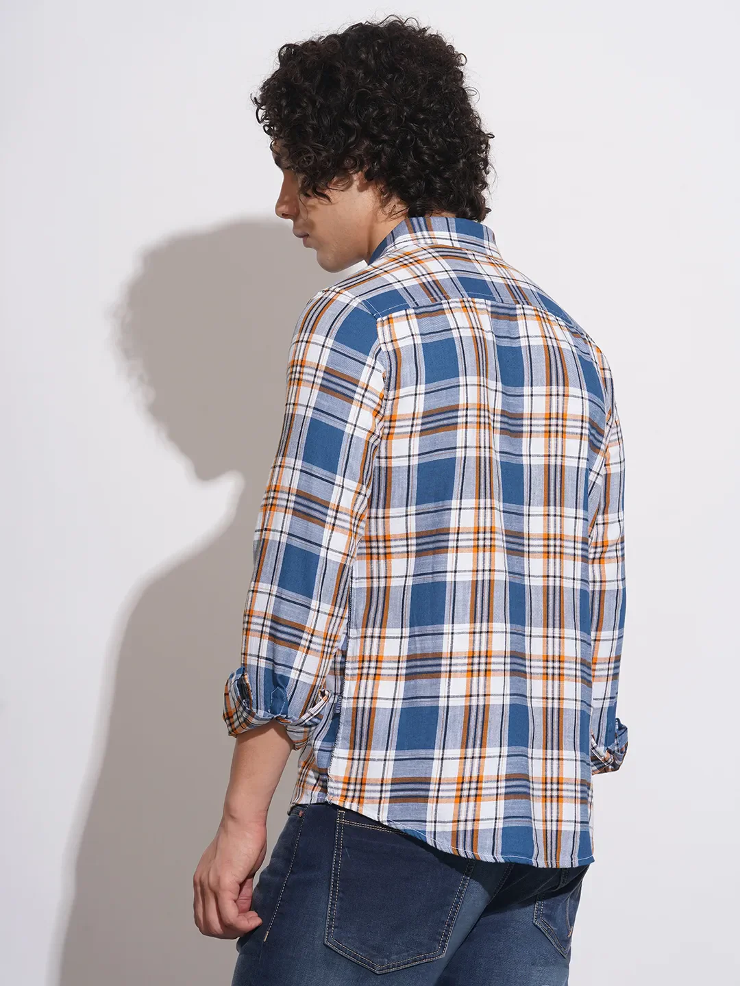 White Slim Fit Regular Collar Men's Shirt by Being Human Clothing - Image 3