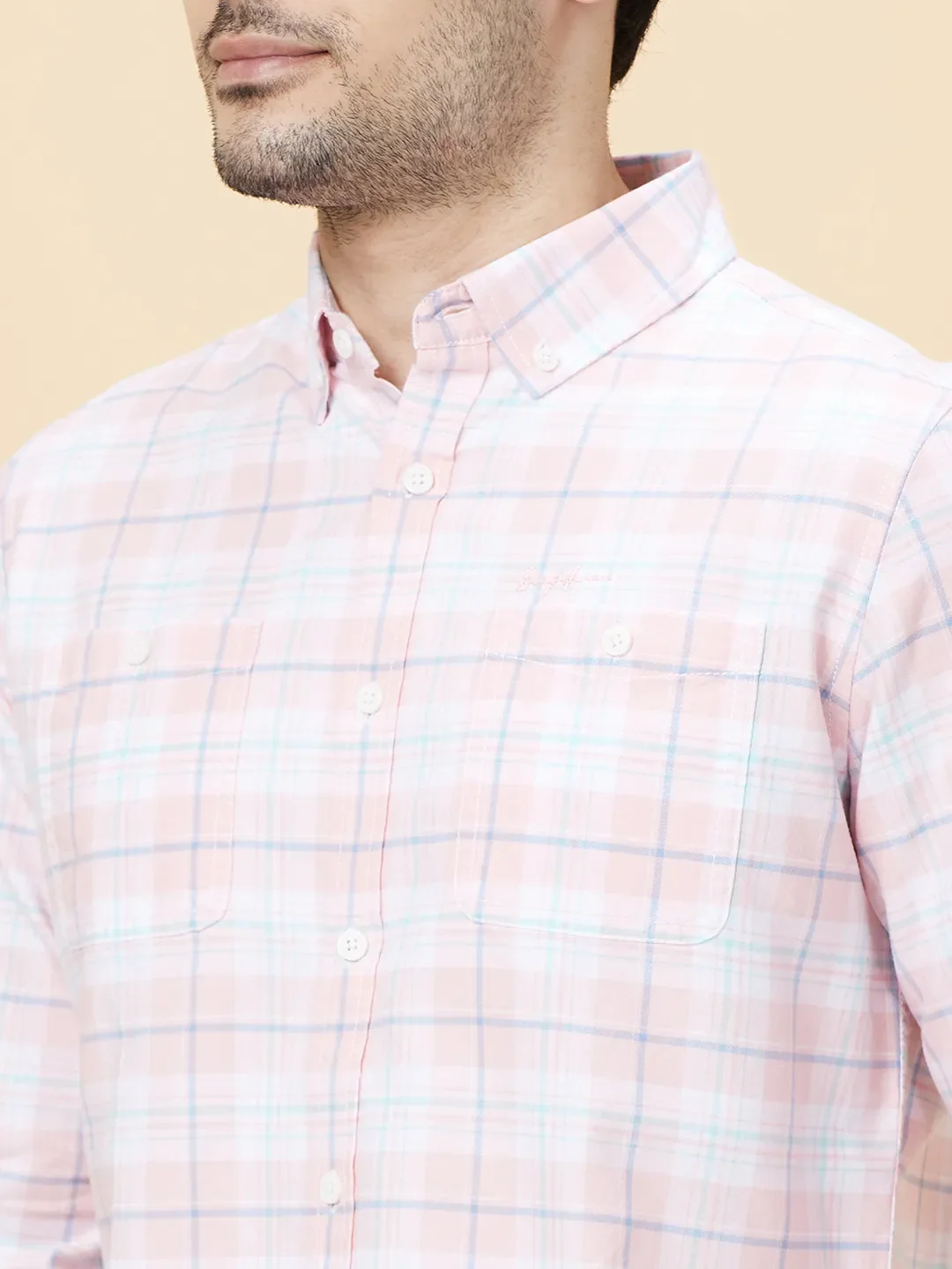 White Slim Fit Regular Collar Men's Shirt by Being Human Clothing - Image 5