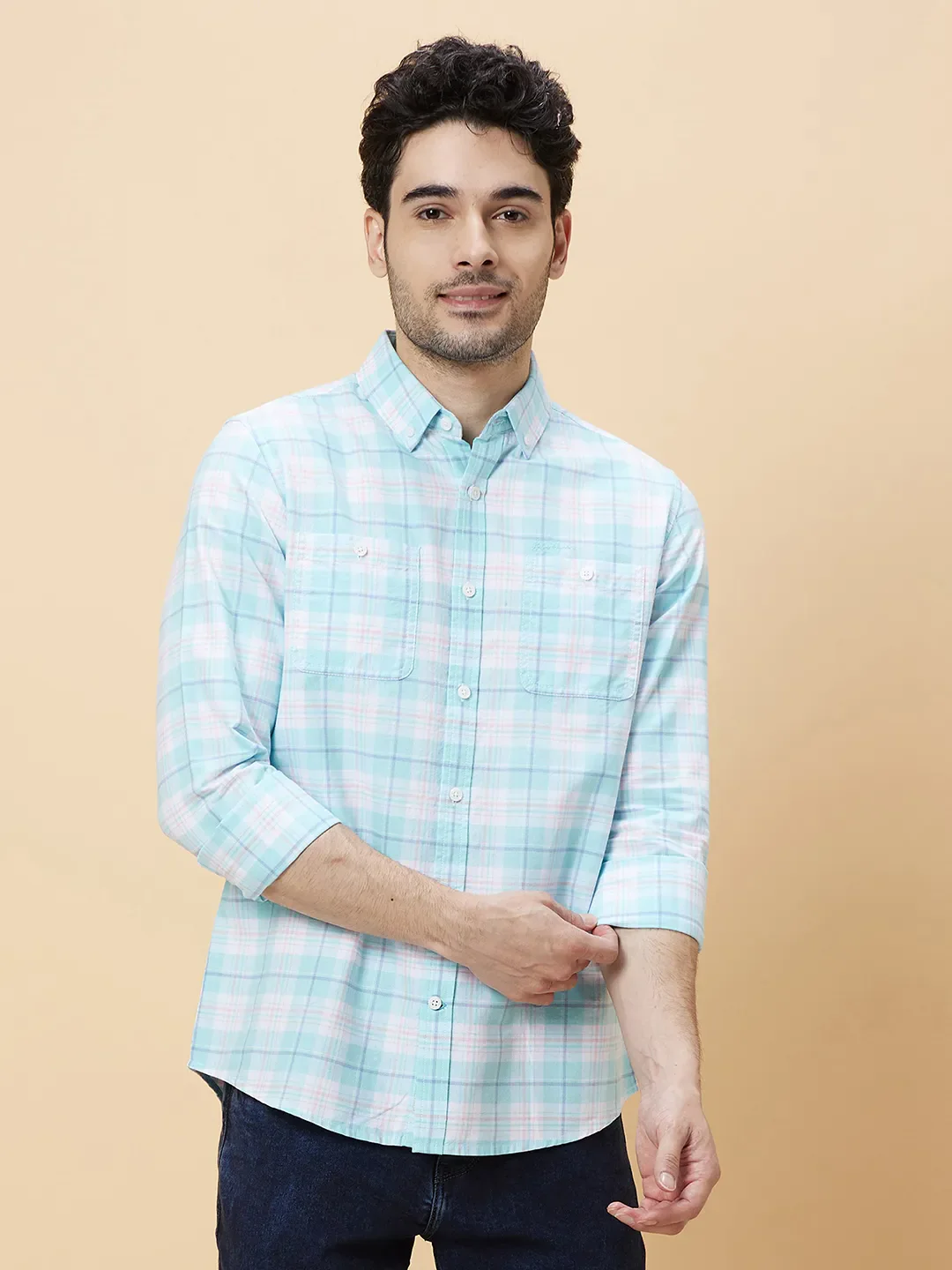 White Slim Fit Regular Collar Men's Shirt by Being Human Clothing