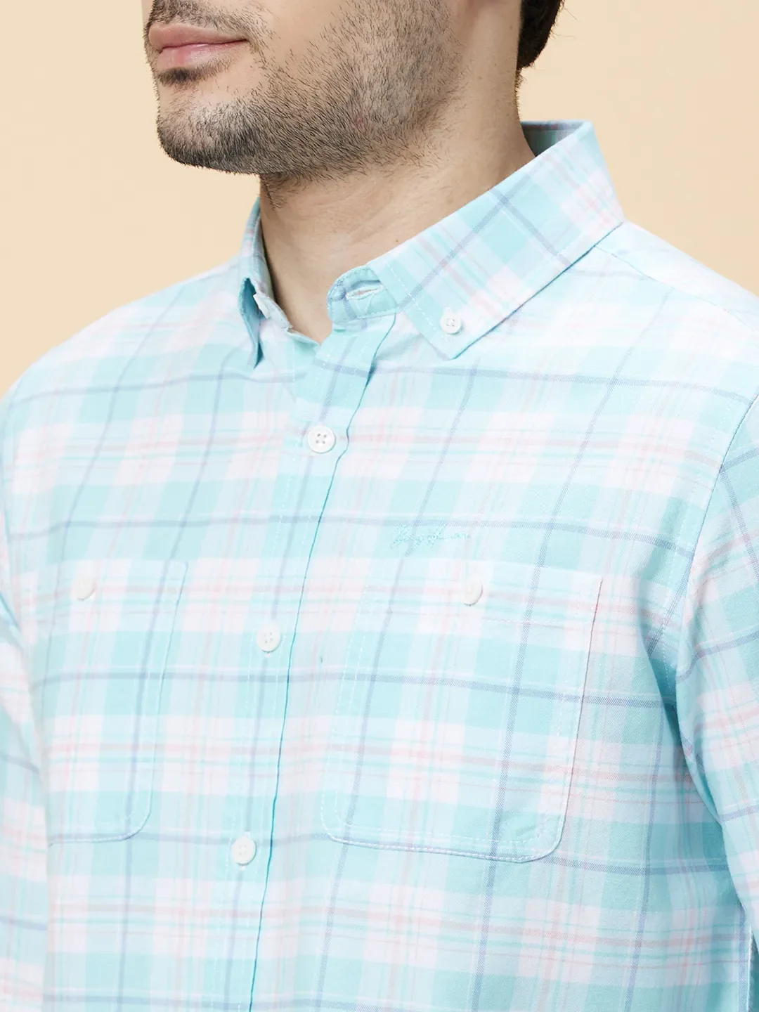 White Slim Fit Regular Collar Men's Shirt by Being Human Clothing - Image 5