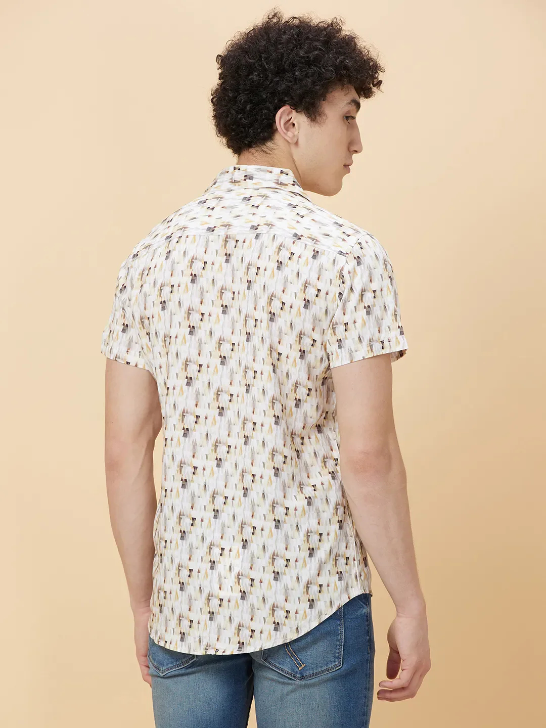 White Slim Fit Regular Collar Men's Shirt by Being Human Clothing - Image 4
