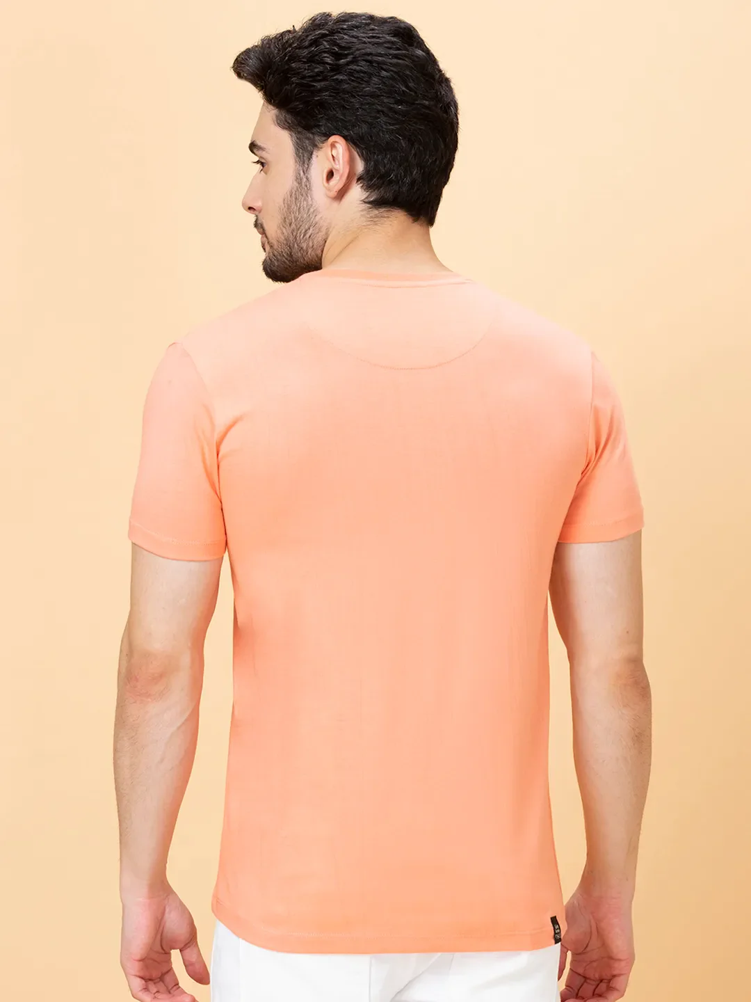 Coral Slim Fit Round Neck Men's T-Shirt by Being Human Clothing - Image 3