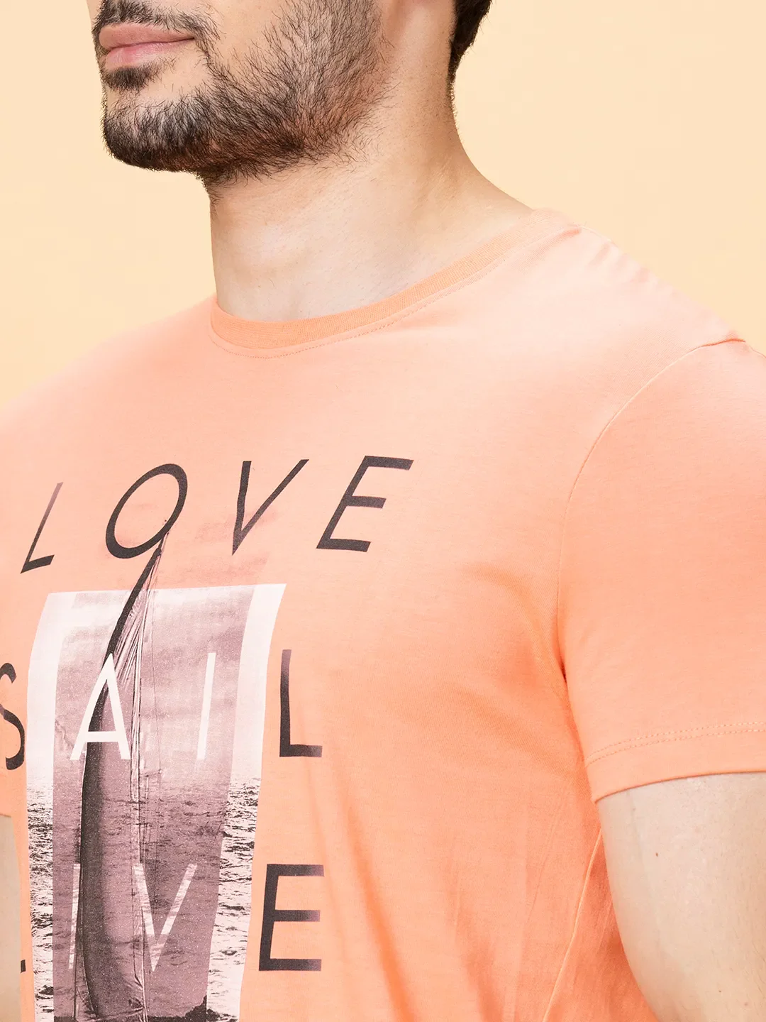 Coral Slim Fit Round Neck Men's T-Shirt by Being Human Clothing - Image 5