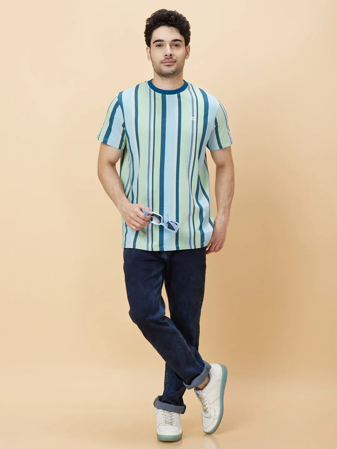 Green Foam Slim Fit Round Neck Men's T-Shirt by Being Human Clothing - Image 6