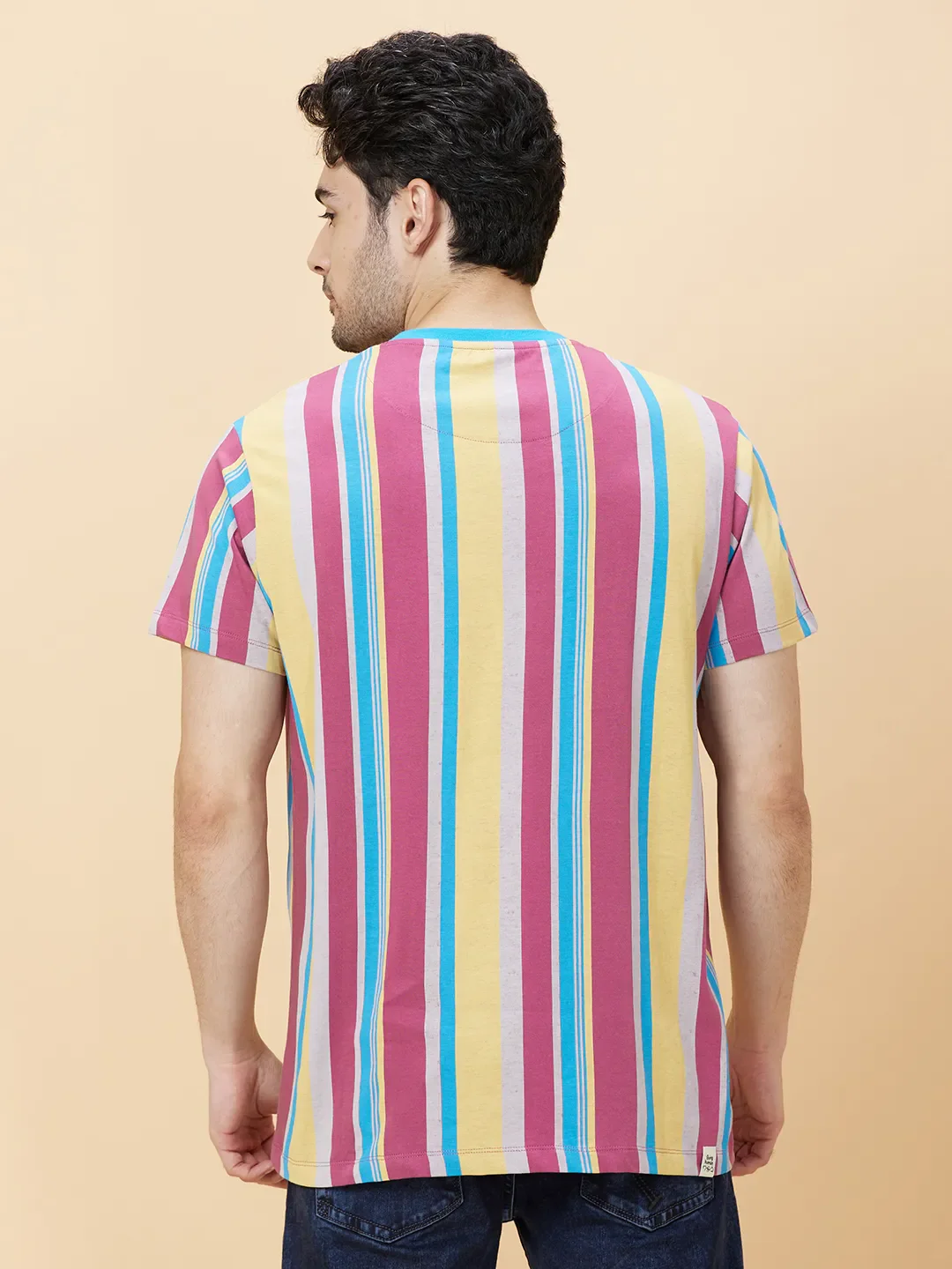 Mauve Haze Slim Fit Round Neck Men's T-Shirt by Being Human Clothing - Image 4