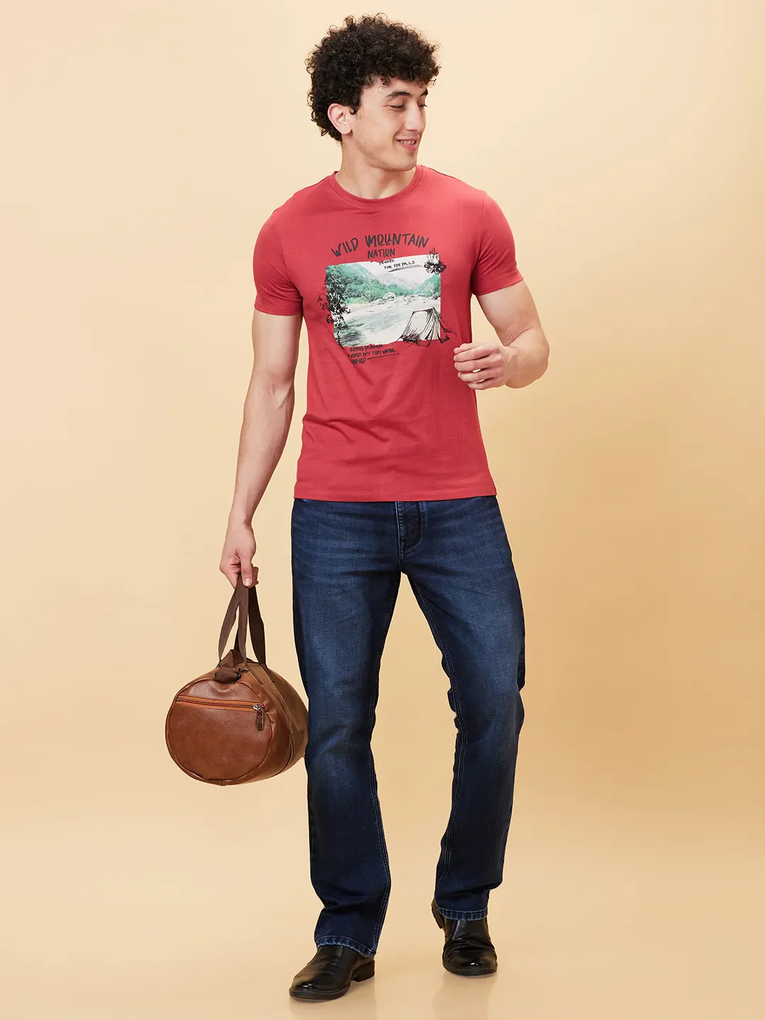Mineral Red Slim Fit Round Neck Men's T-Shirt by Being Human Clothing - Image 6