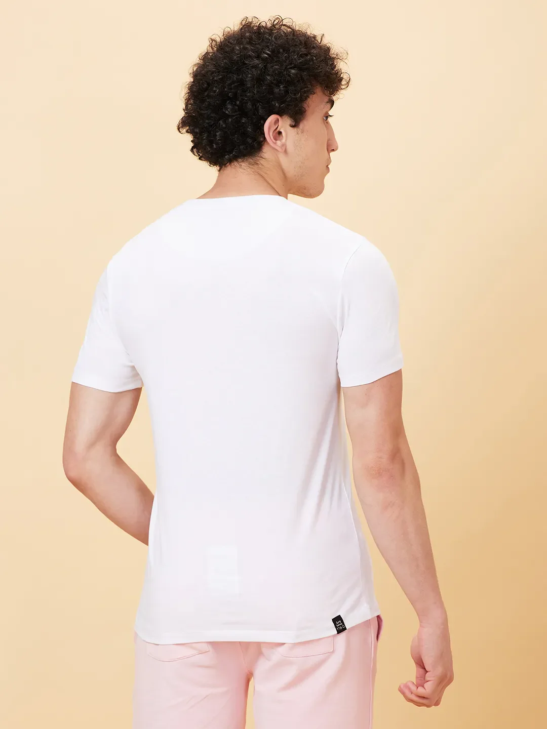 White Slim Straight Fit Men's Short Sleeves T-Shirt by Being Human Clothing - Image 4