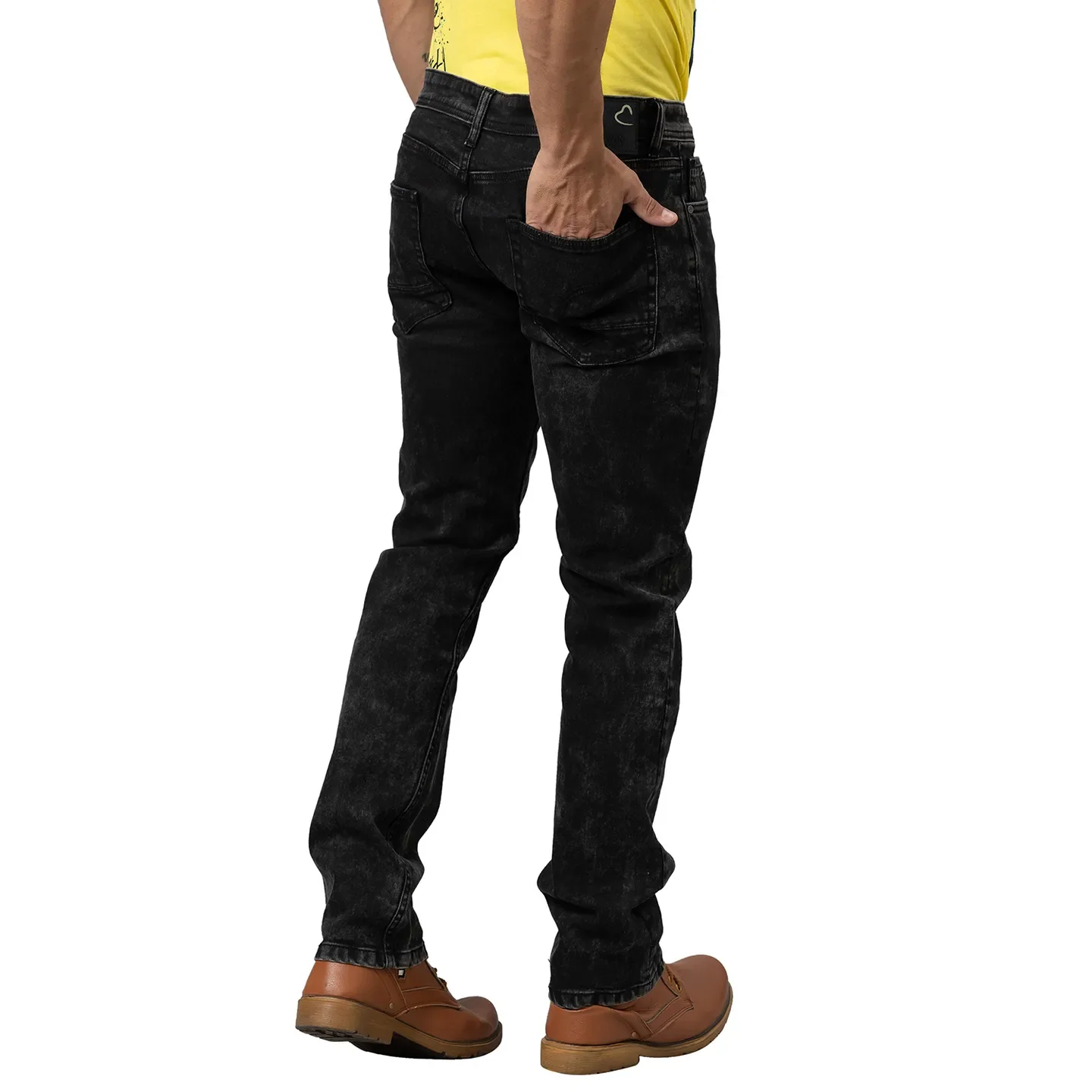 Black Slim Straight Fit  Men's Denims by Being Human Clothing - Image 3