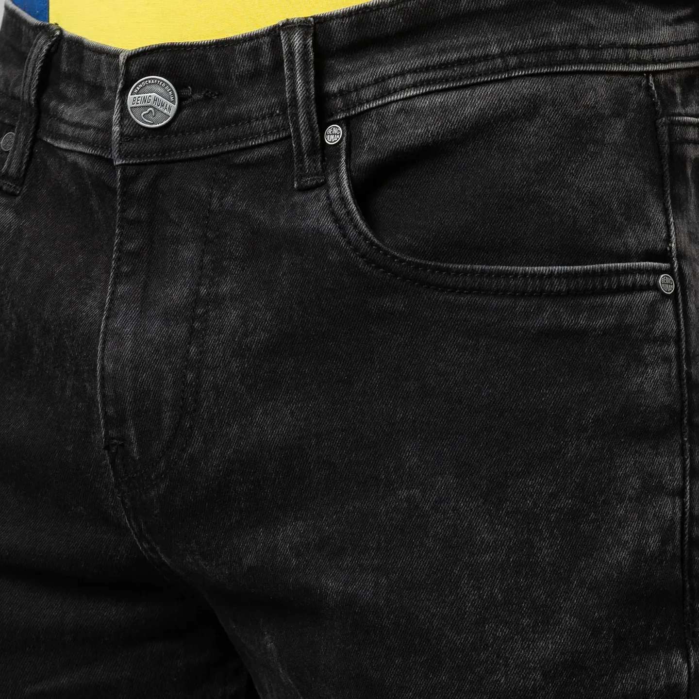 Black Slim Straight Fit  Men's Denims by Being Human Clothing - Image 5
