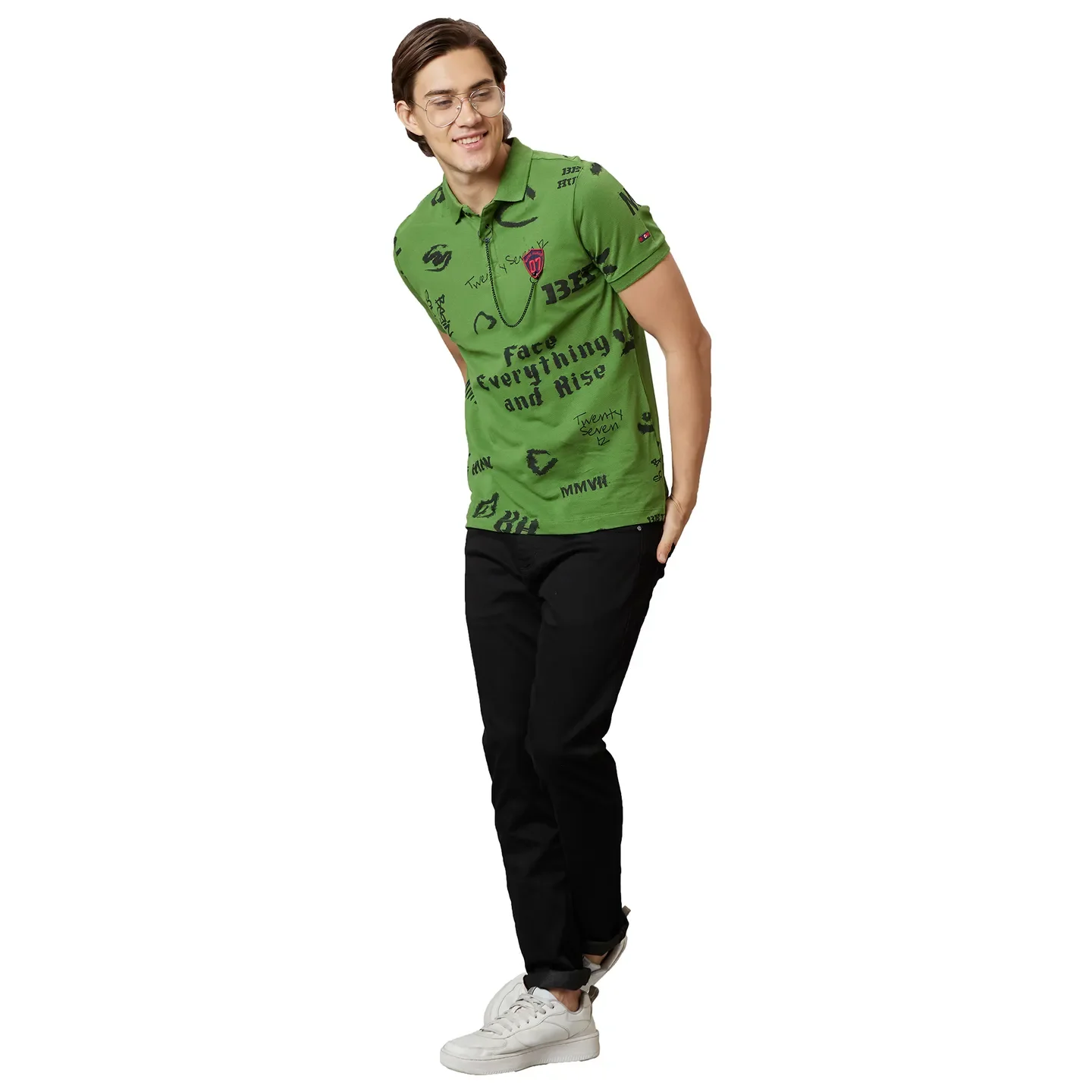 Black Slim Straight Fit Men's Denims by Being Human Clothing - Image 5