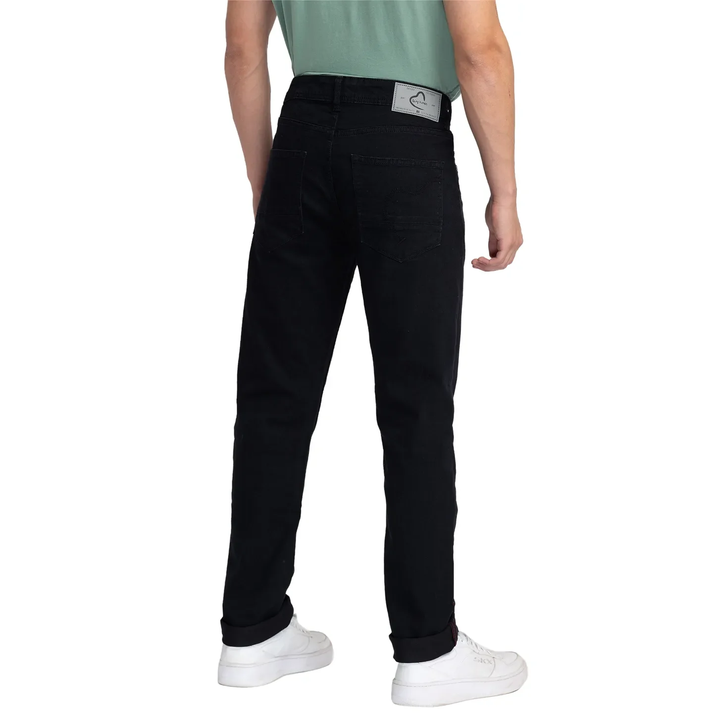 Black Slim Straight Fit Men's Denims by Being Human Clothing - Image 3