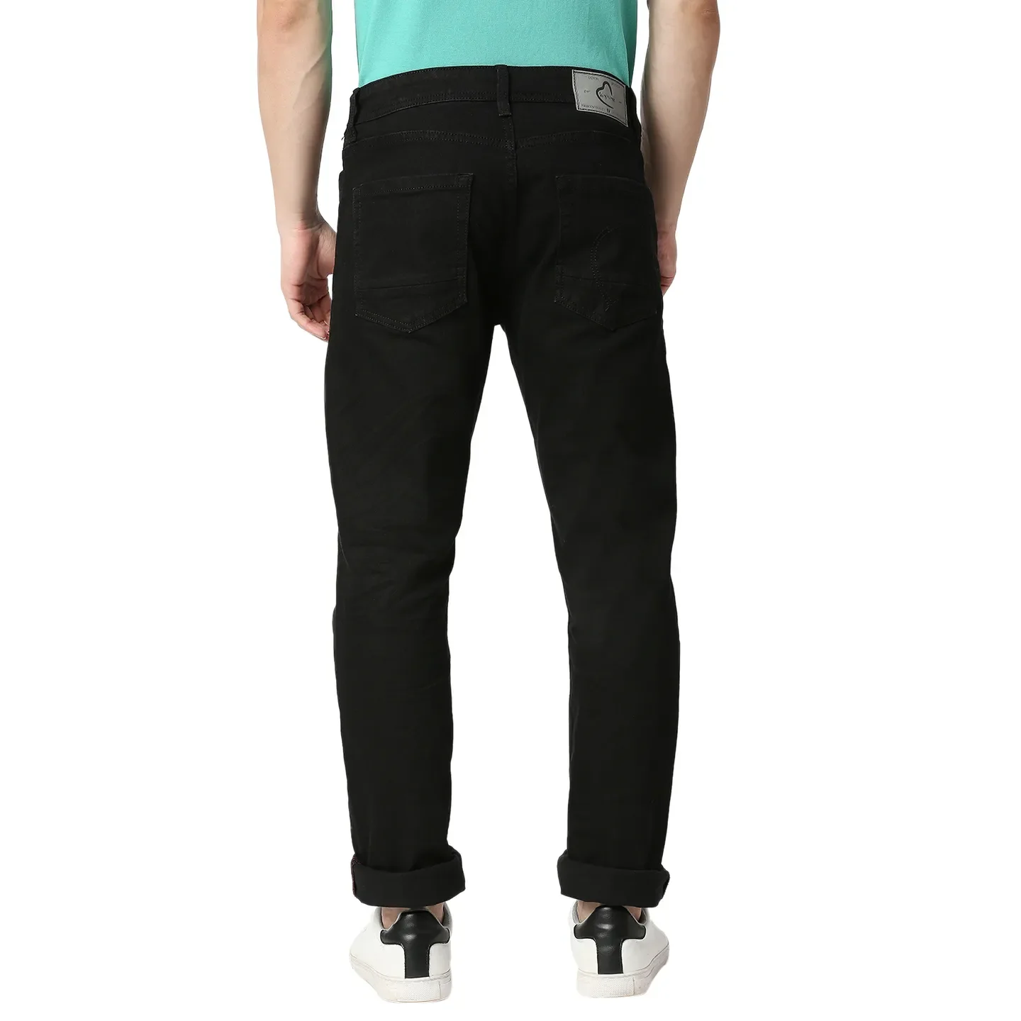 Black Slim Straight Fit Men's Denims by Being Human Clothing - Image 3