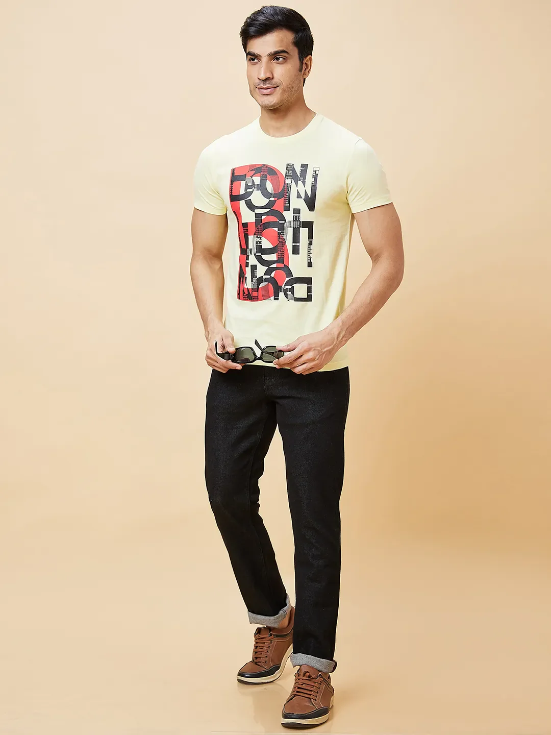 Black Slim Straight Fit Men's Denims by Being Human Clothing - Image 2