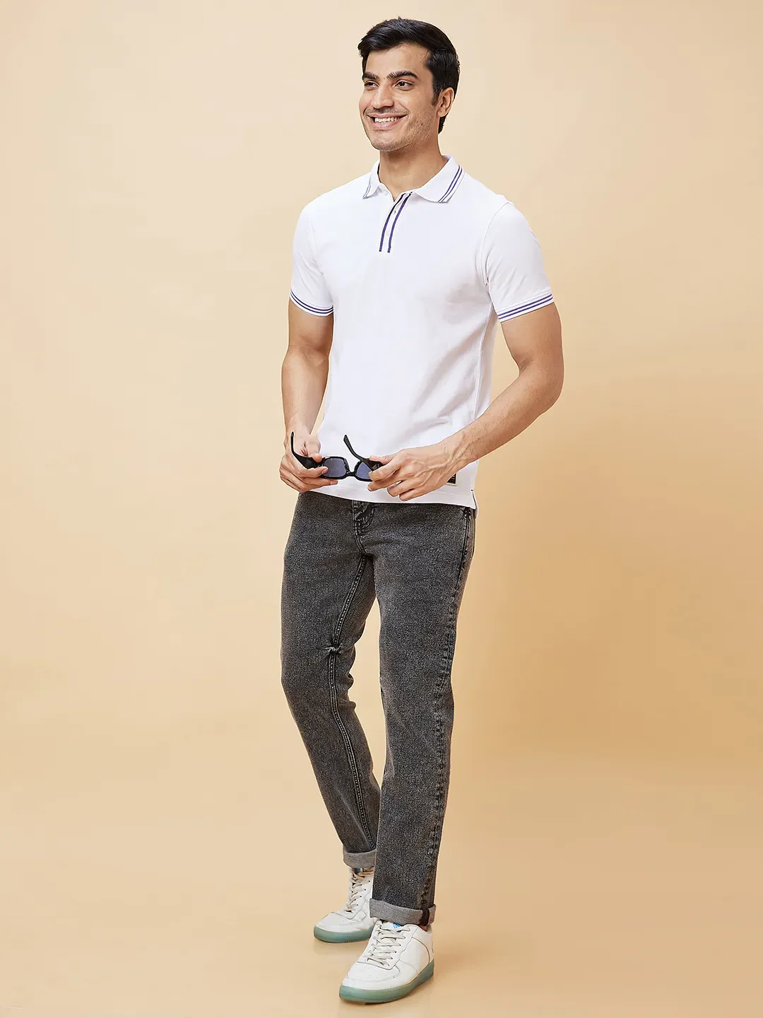 Black Slim Straight Fit Men's Denims by Being Human Clothing - Image 6
