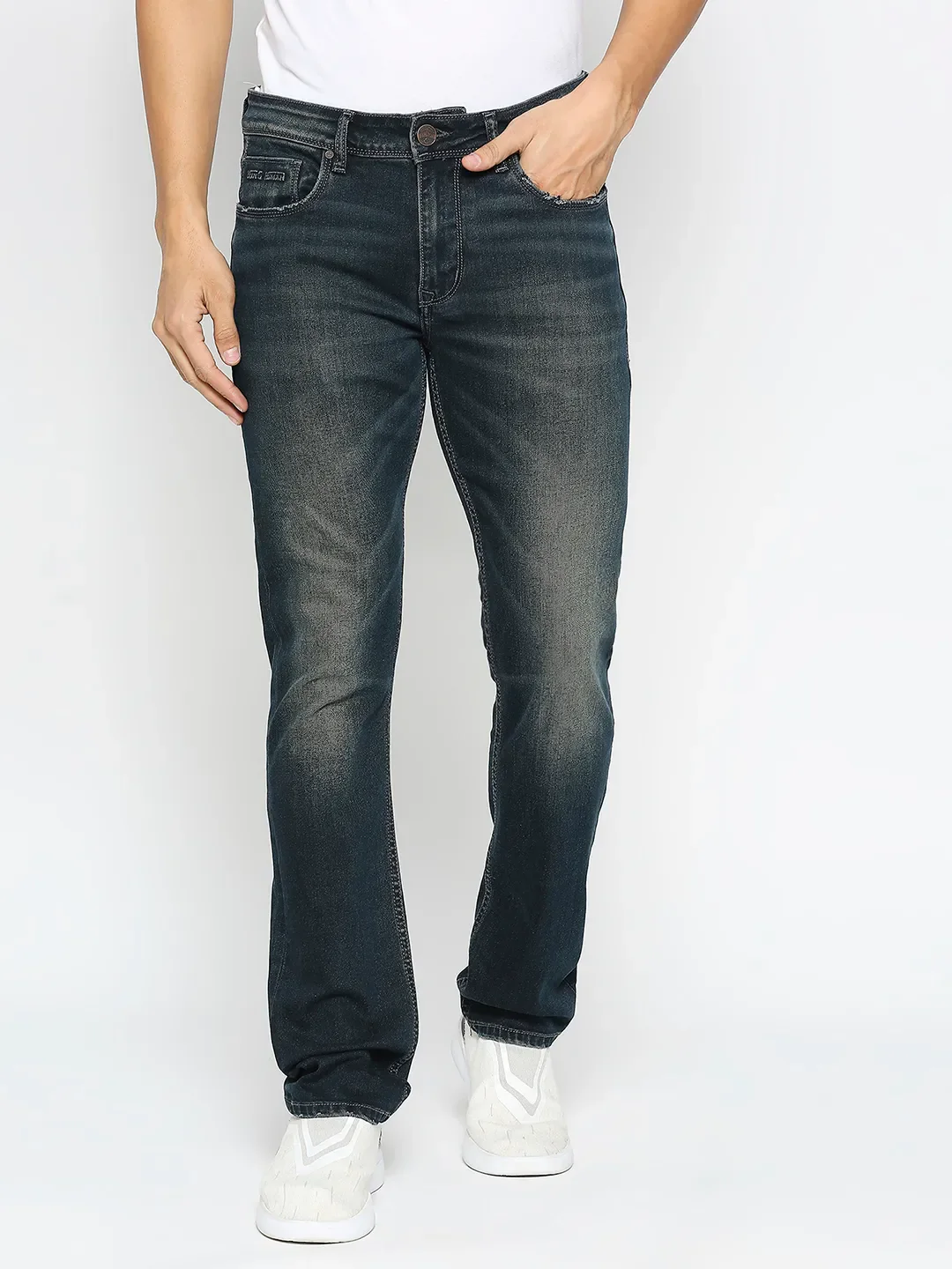 Blue Slim Straight Fit Men's Denims by Being Human Clothing