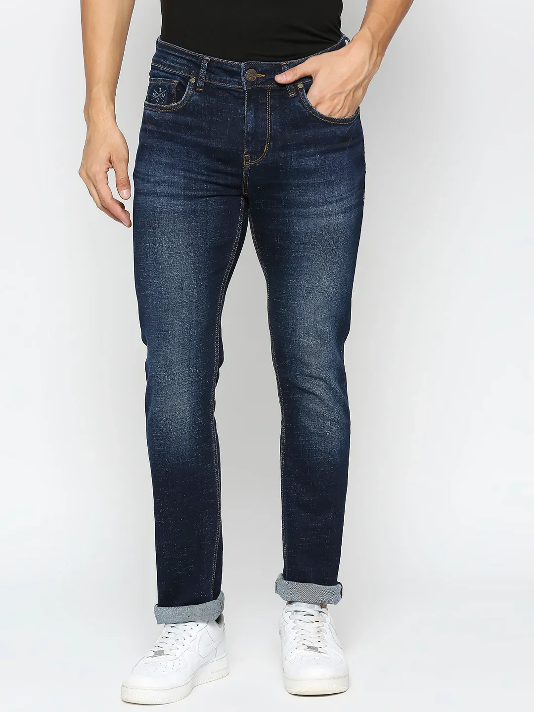 Blue Slim Straight Fit Men's Denims by Being Human Clothing