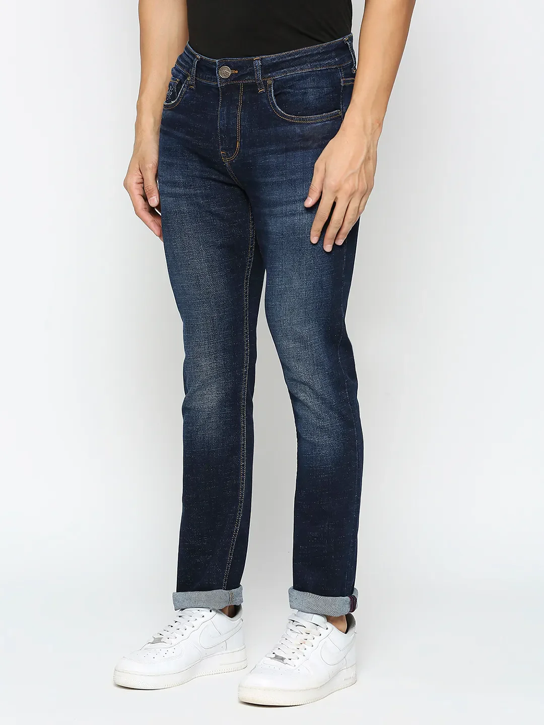 Blue Slim Straight Fit Men's Denims by Being Human Clothing - Image 2