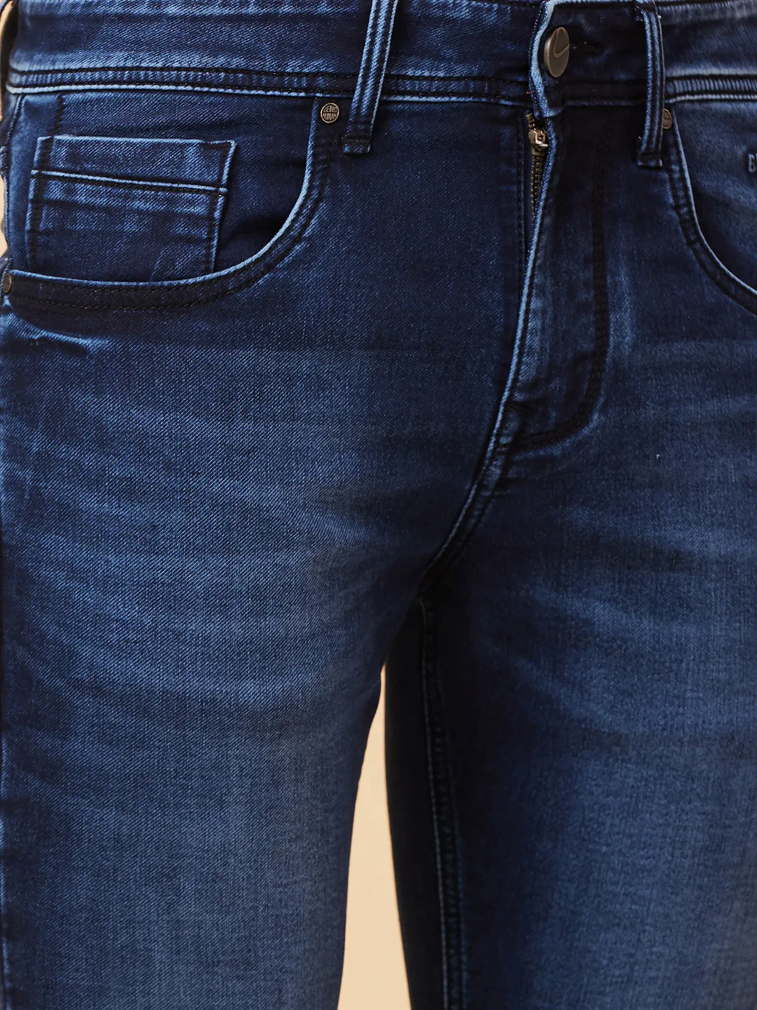 Blue Slim Straight Fit Men's Denims by Being Human Clothing - Image 5