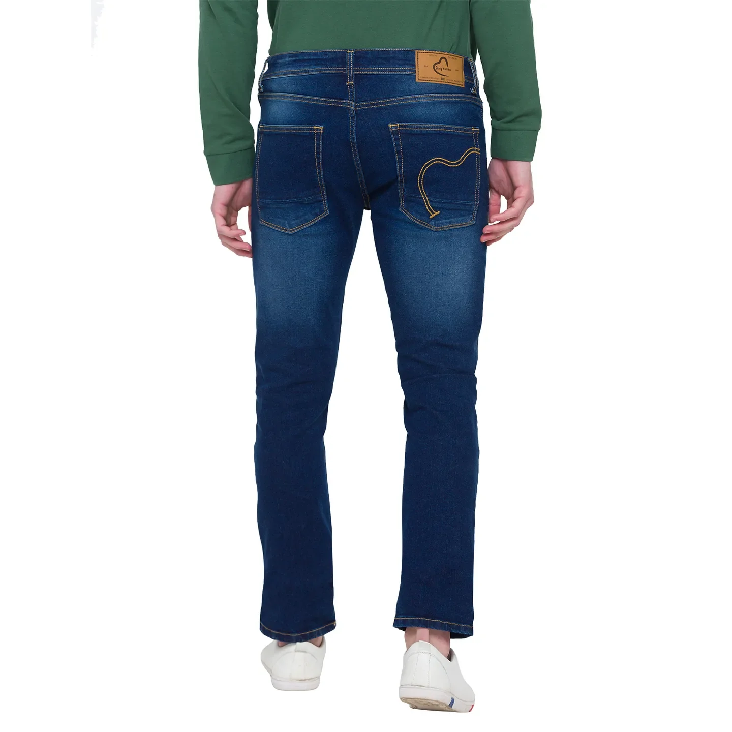 Blue Slim Straight Fit Men's Denims by Being Human Clothing - Image 3