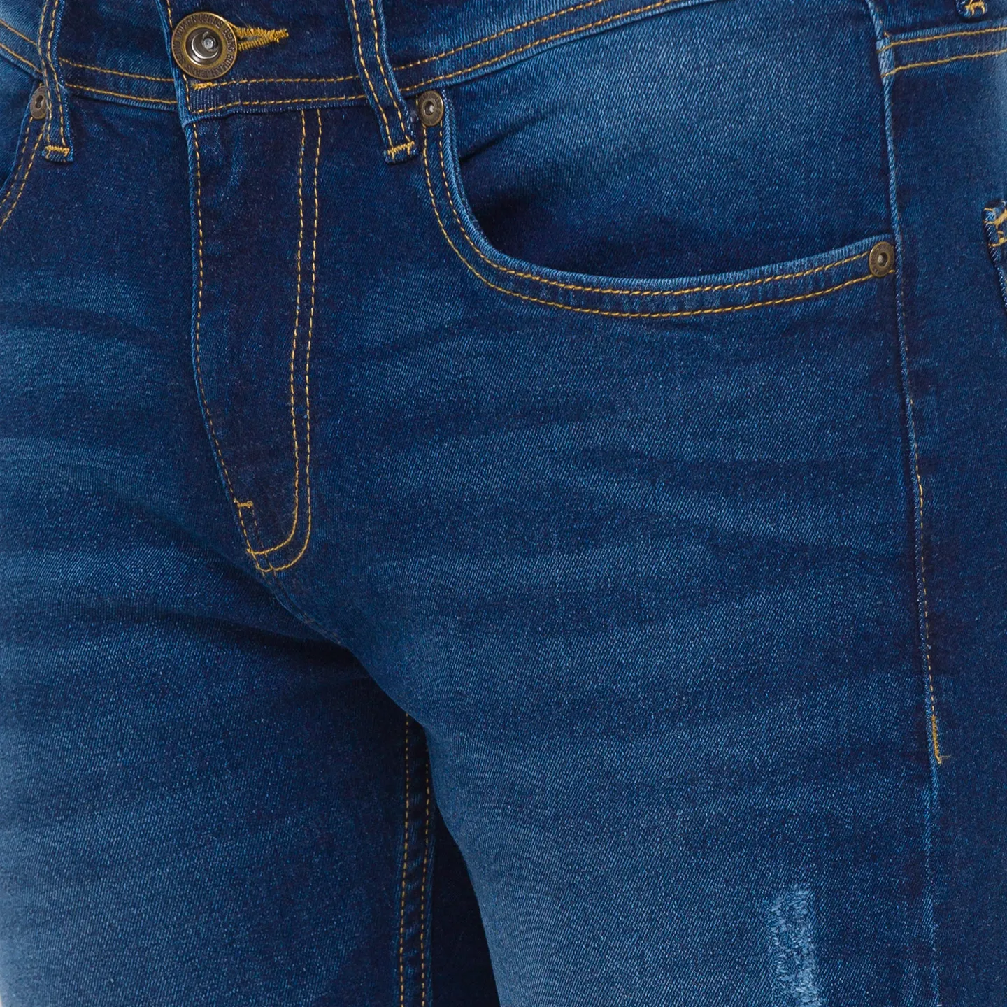 Blue Slim Straight Fit Men's Denims by Being Human Clothing - Image 4