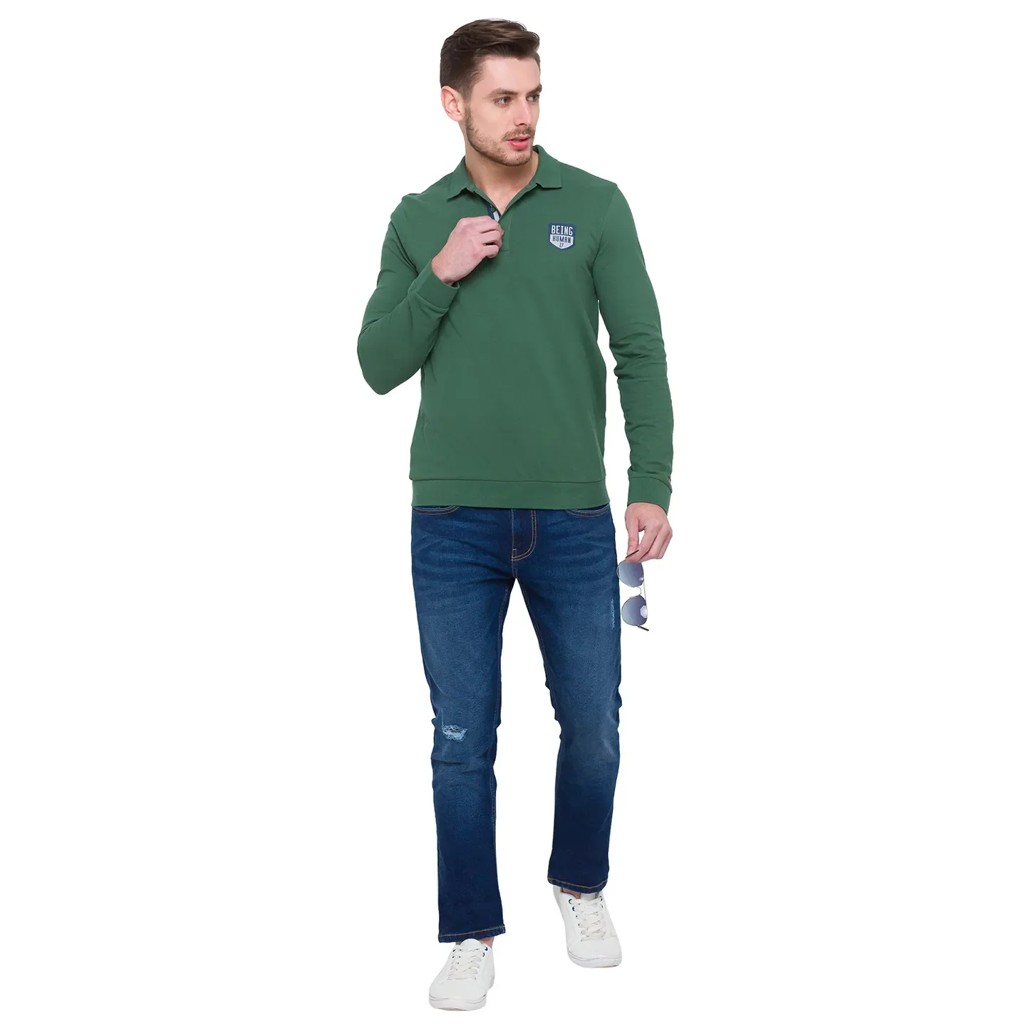 Blue Slim Straight Fit Men's Denims by Being Human Clothing - Image 5