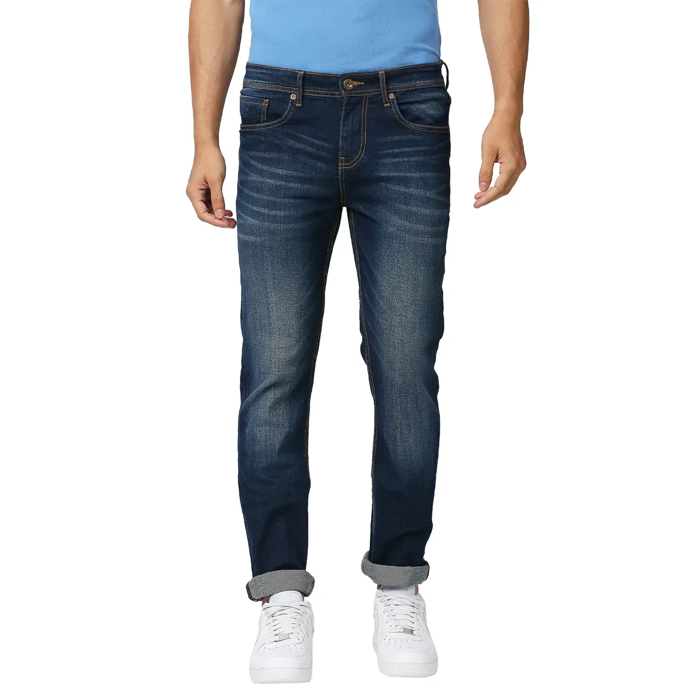 Blue Slim Straight Fit Men's Denims by Being Human Clothing