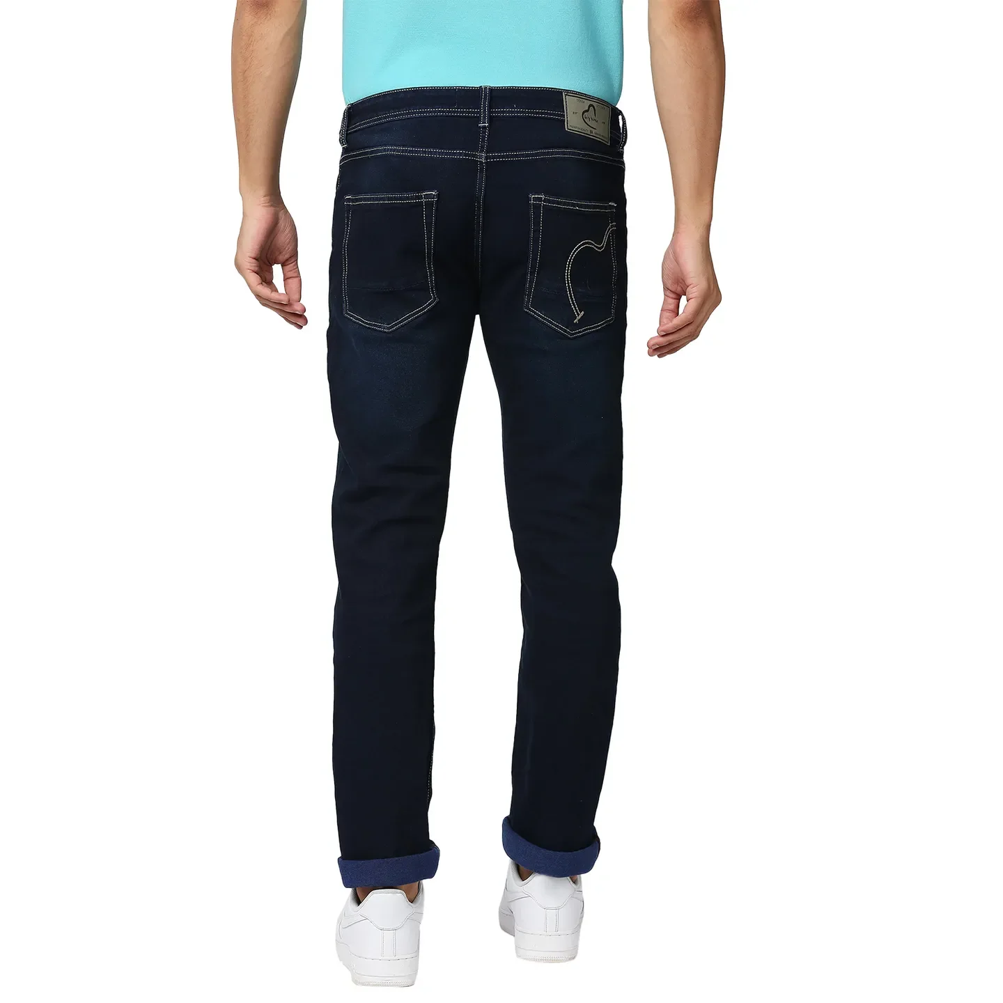 Blue Slim Straight Fit Men's Denims by Being Human Clothing - Image 4