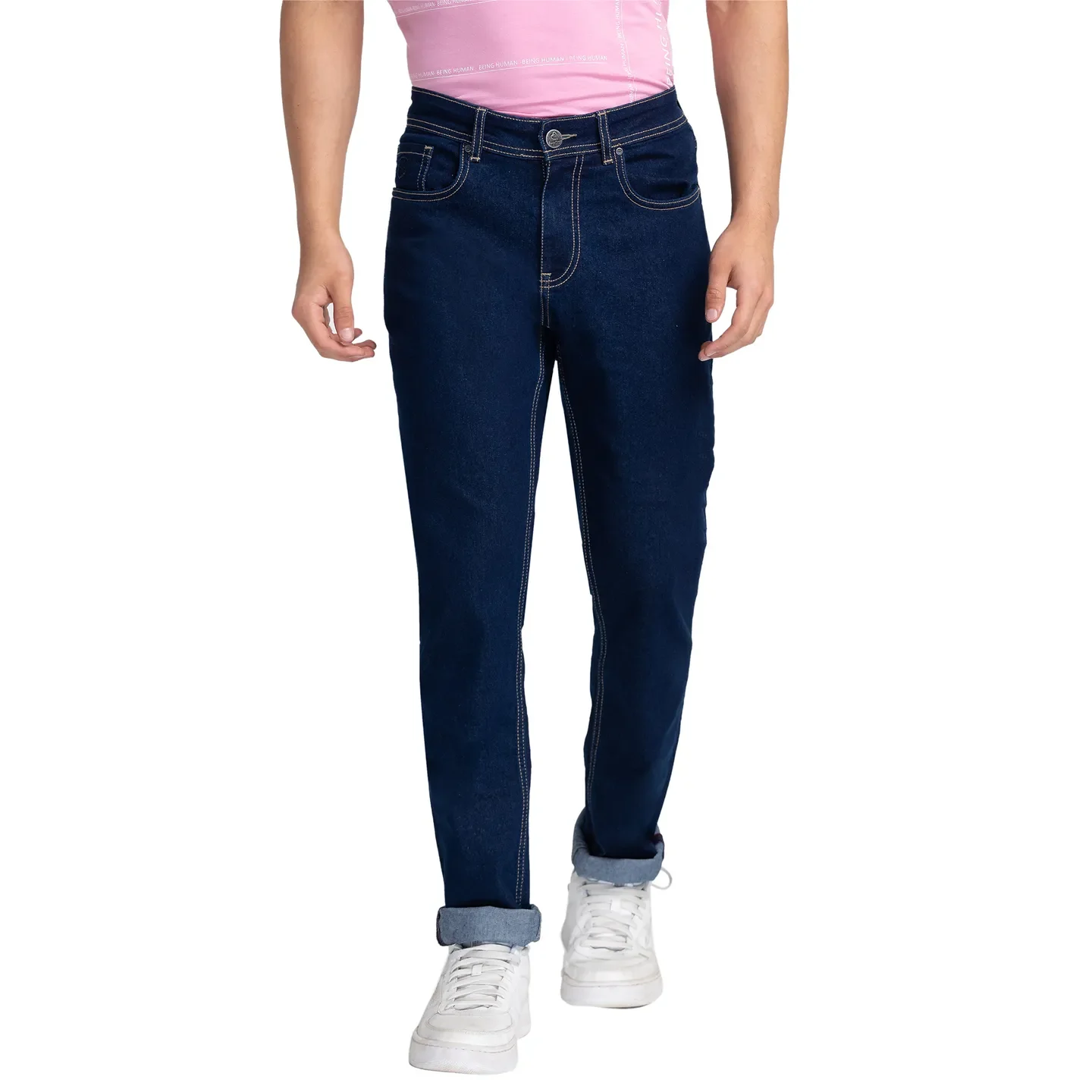 Blue Slim Straight Fit Men's Denims by Being Human Clothing