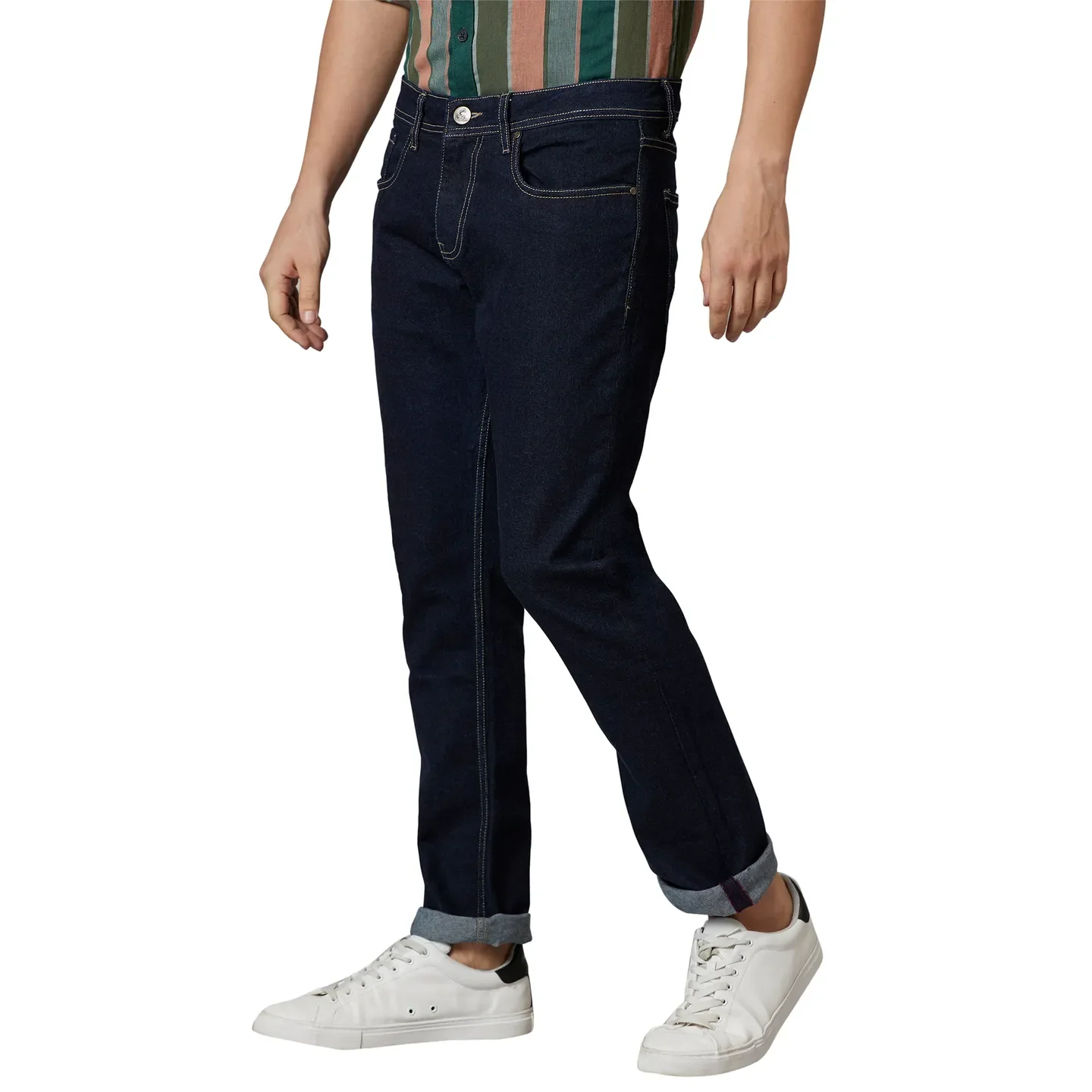 Blue Slim Straight Fit Men's Denims by Being Human Clothing - Image 3