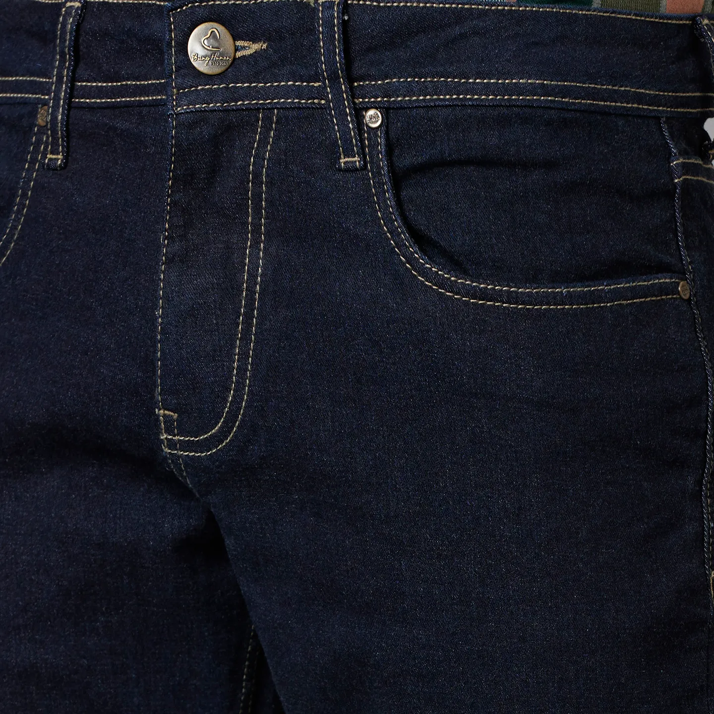 Blue Slim Straight Fit Men's Denims by Being Human Clothing - Image 4