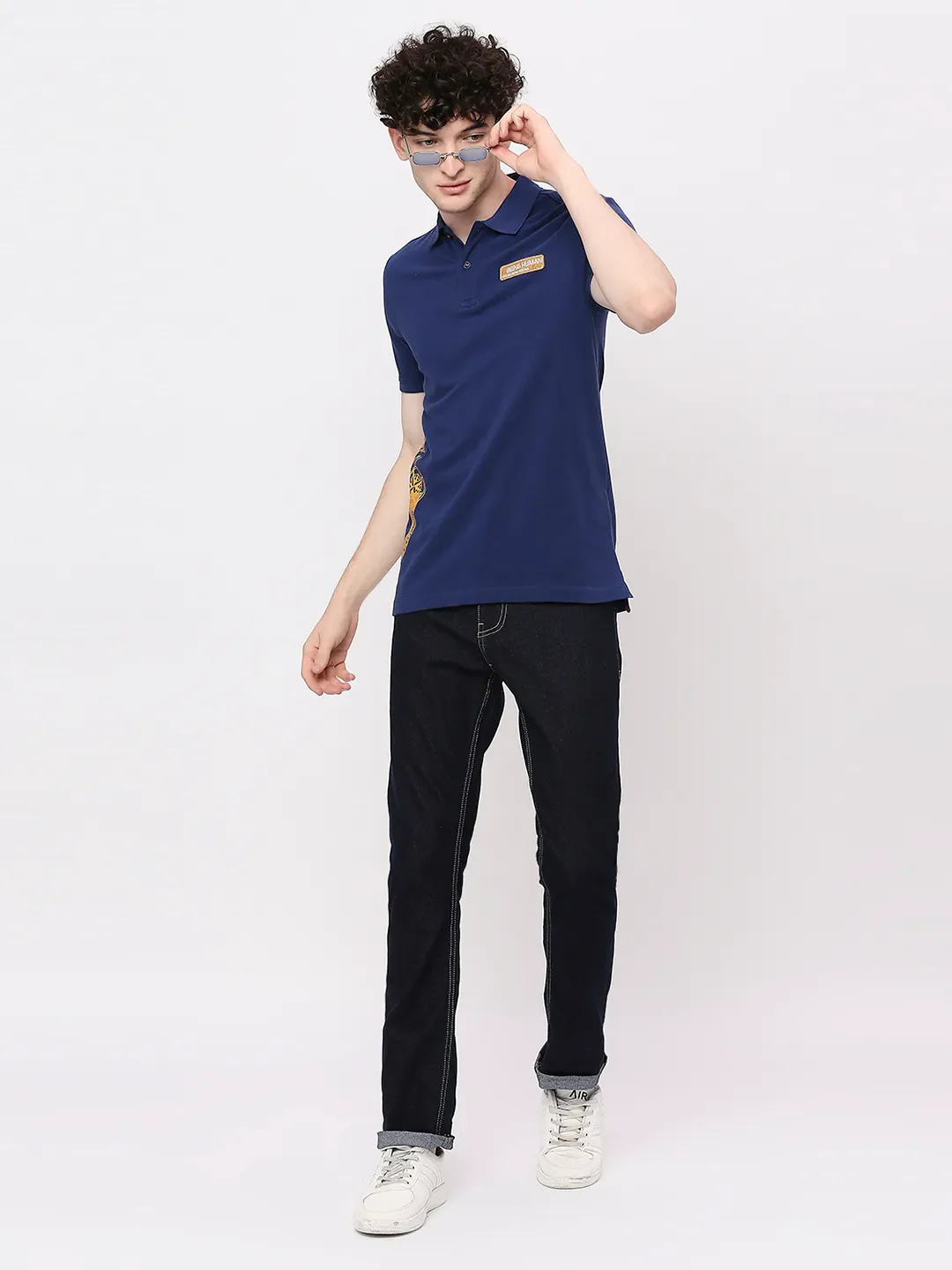 Blue Slim Straight Fit Men's Denims by Being Human Clothing - Image 6