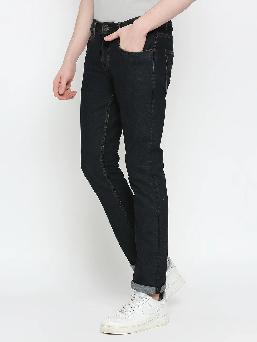 Blue Slim Straight Fit Men's Denims by Being Human Clothing - Image 2