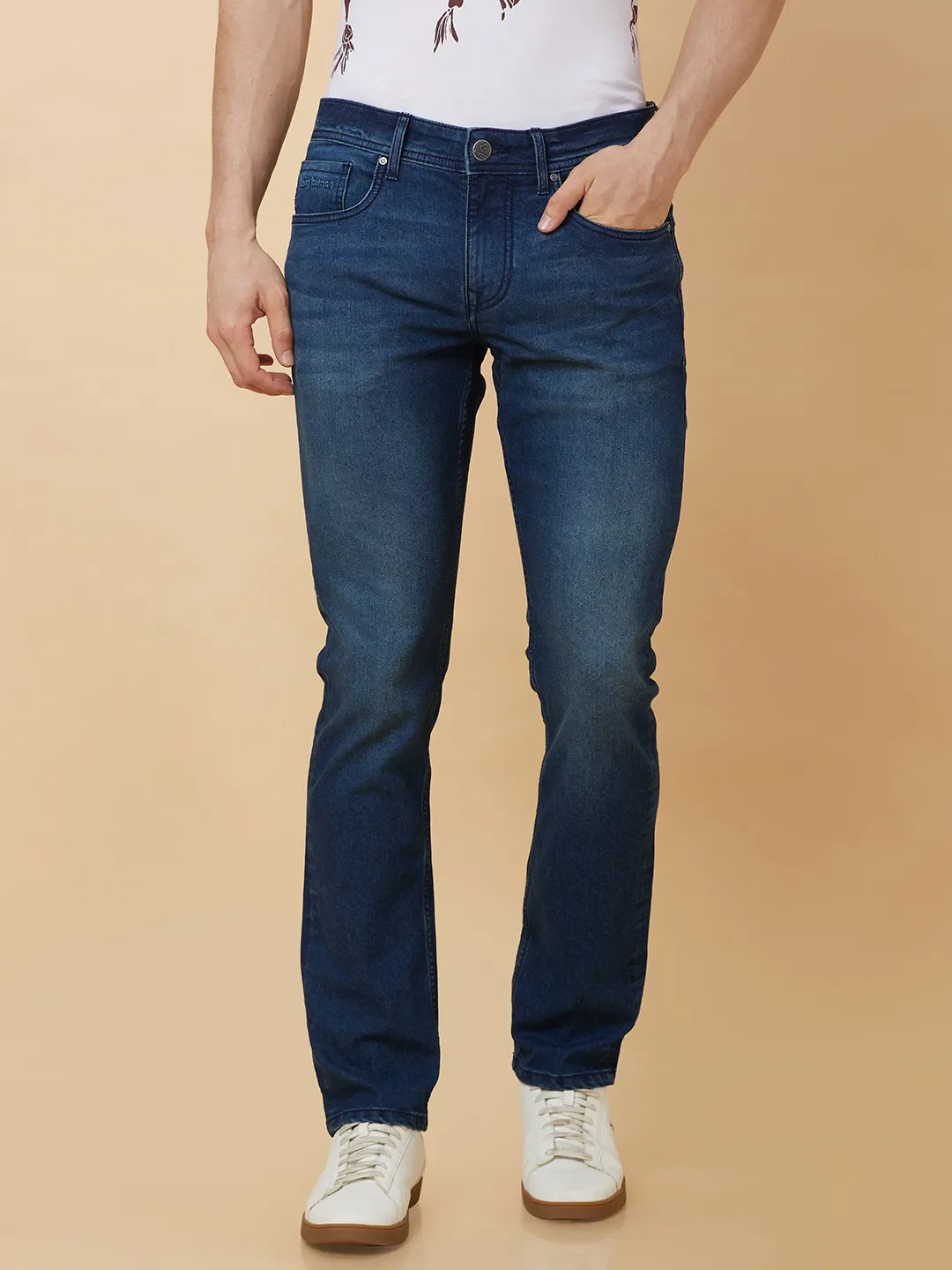 Blue Slim Straight Fit Men's Denims by Being Human Clothing