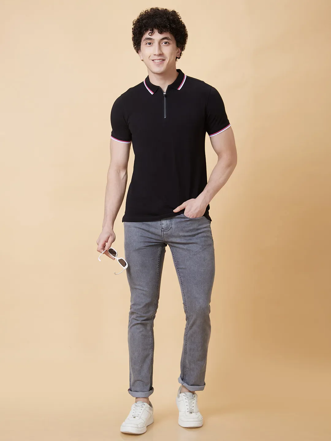 Grey Slim Straight Fit Men's Denims by Being Human Clothing