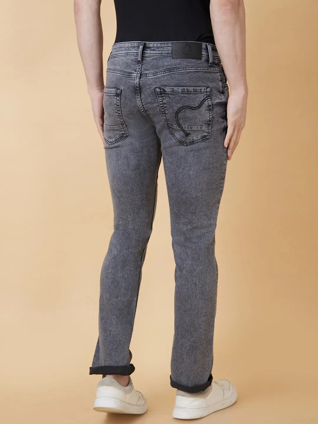 Grey Slim Straight Fit Men's Denims by Being Human Clothing - Image 2