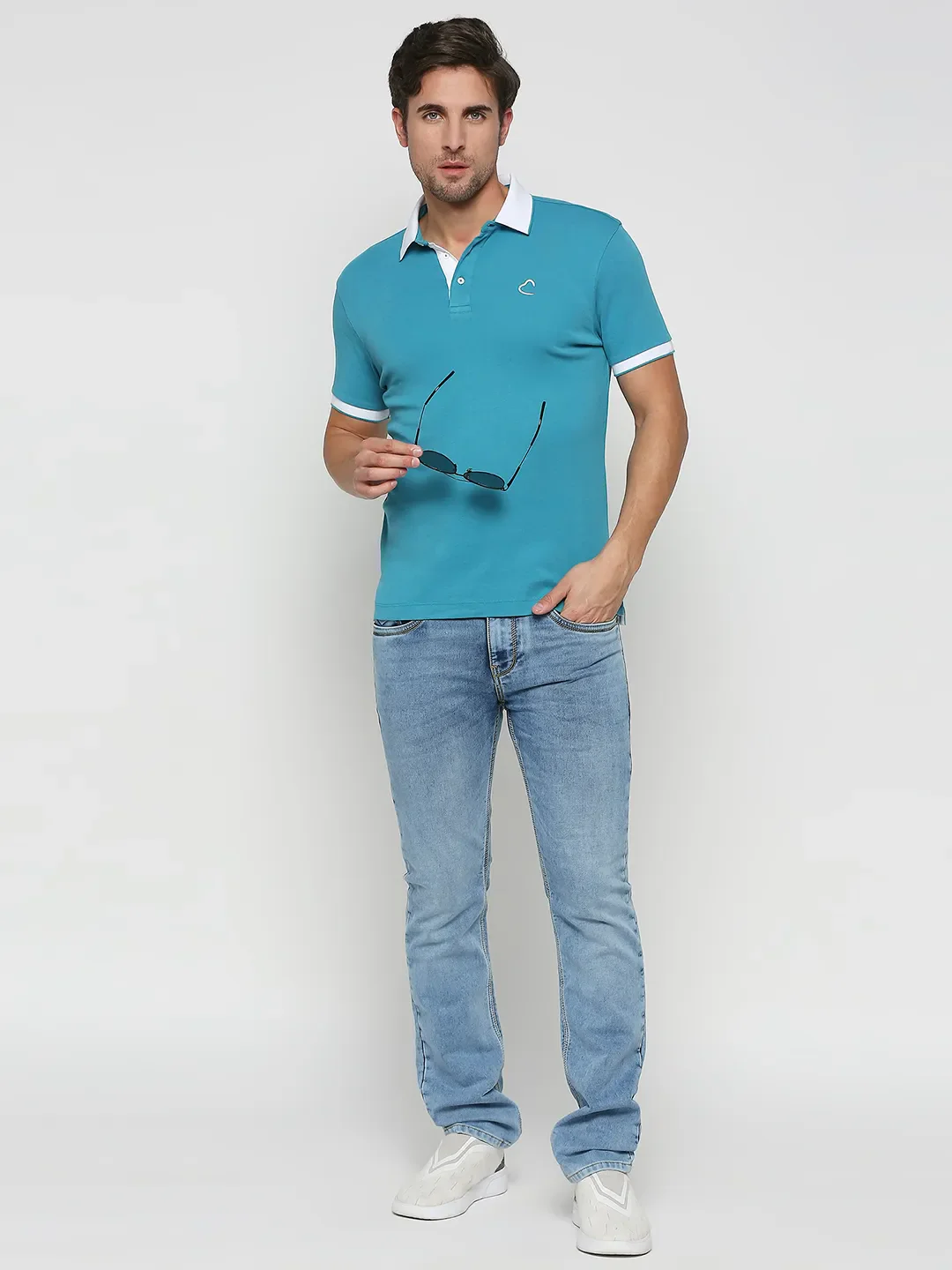 Blue Slim Straight Fit Men's Denims by Being Human Clothing - Image 6