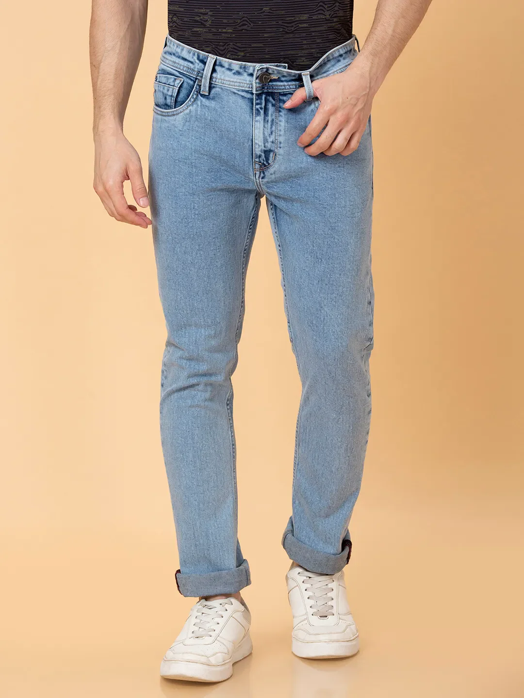 Blue Slim Straight Fit Men's Denims by Being Human Clothing