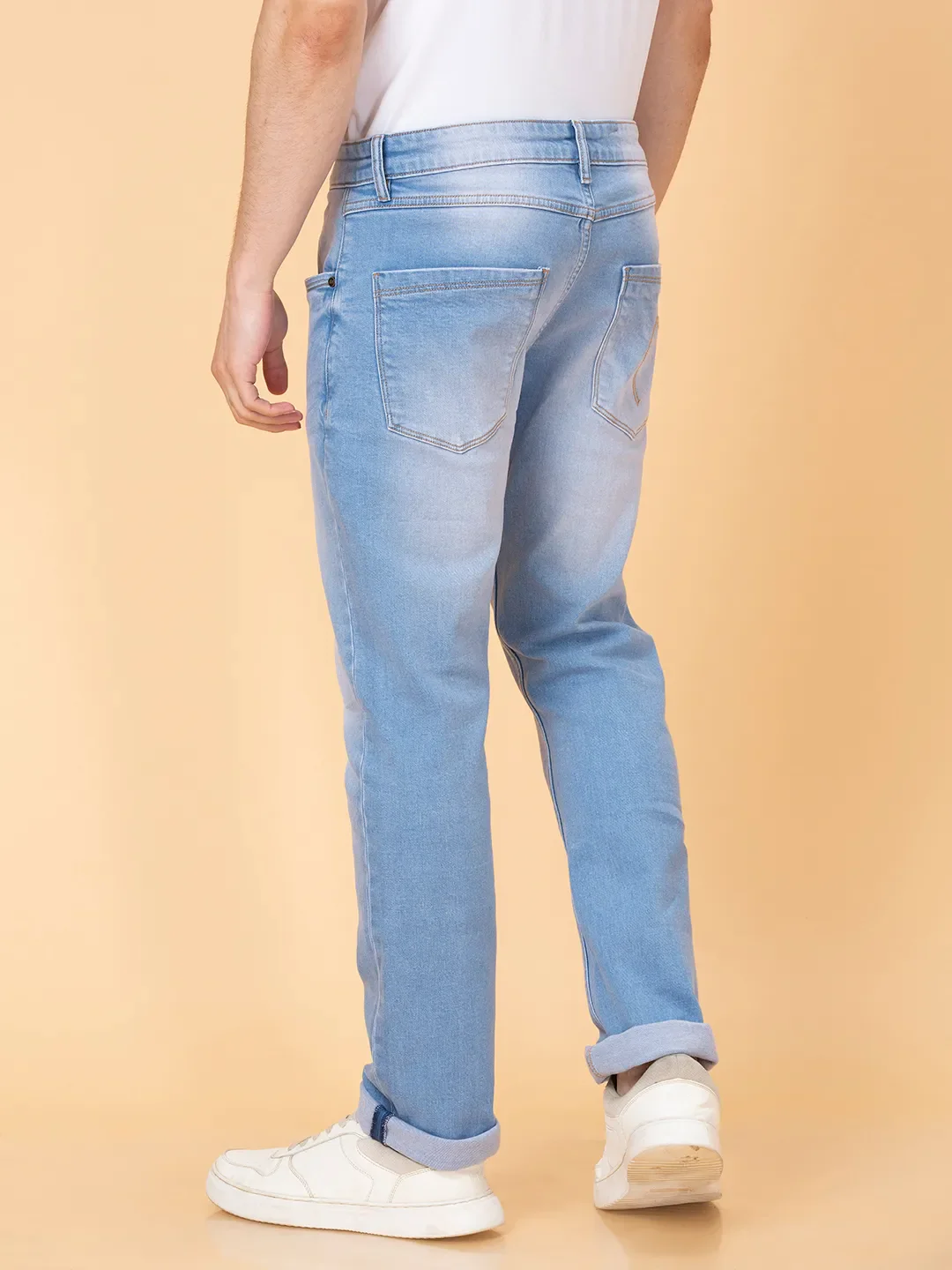 Blue Slim Straight Fit Men's Denims by Being Human Clothing - Image 3