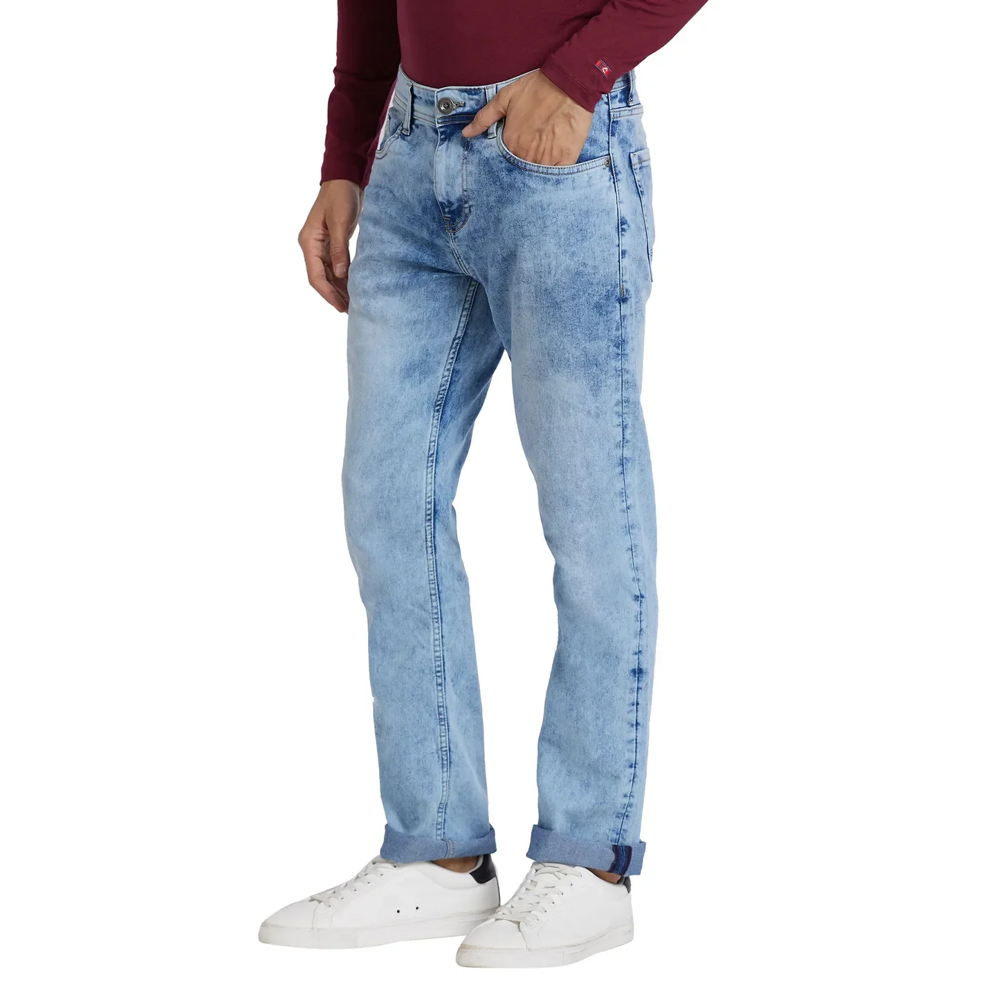 Blue Slim Straight Fit Men's Denims by Being Human Clothing - Image 2