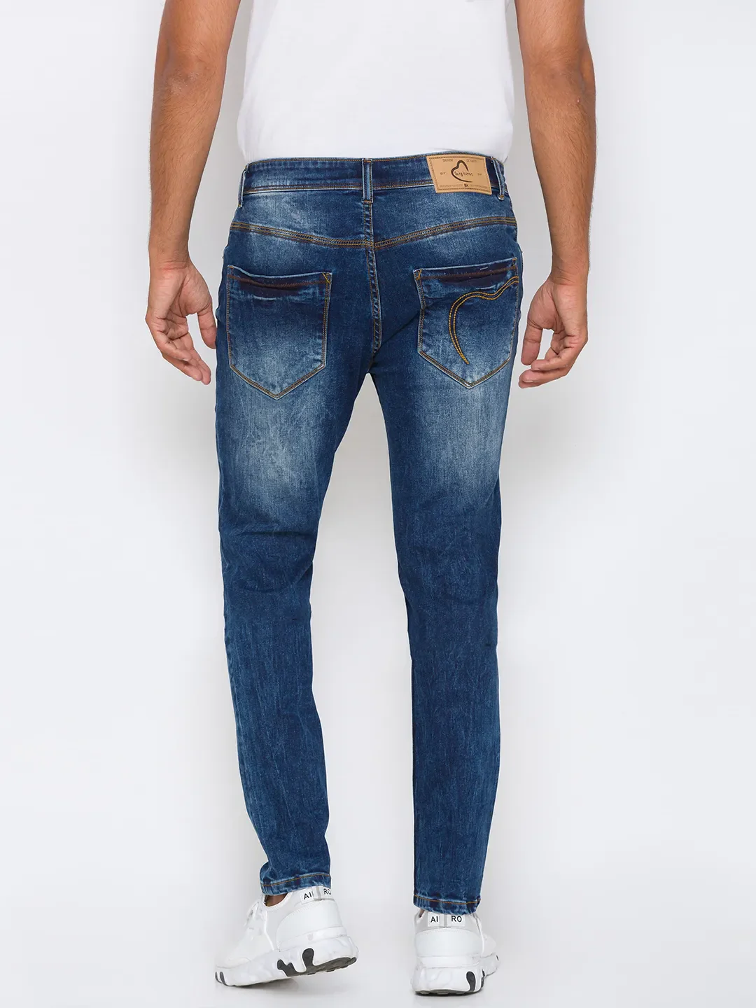 Blue Slim Straight Fit Men's Denims by Being Human Clothing - Image 3