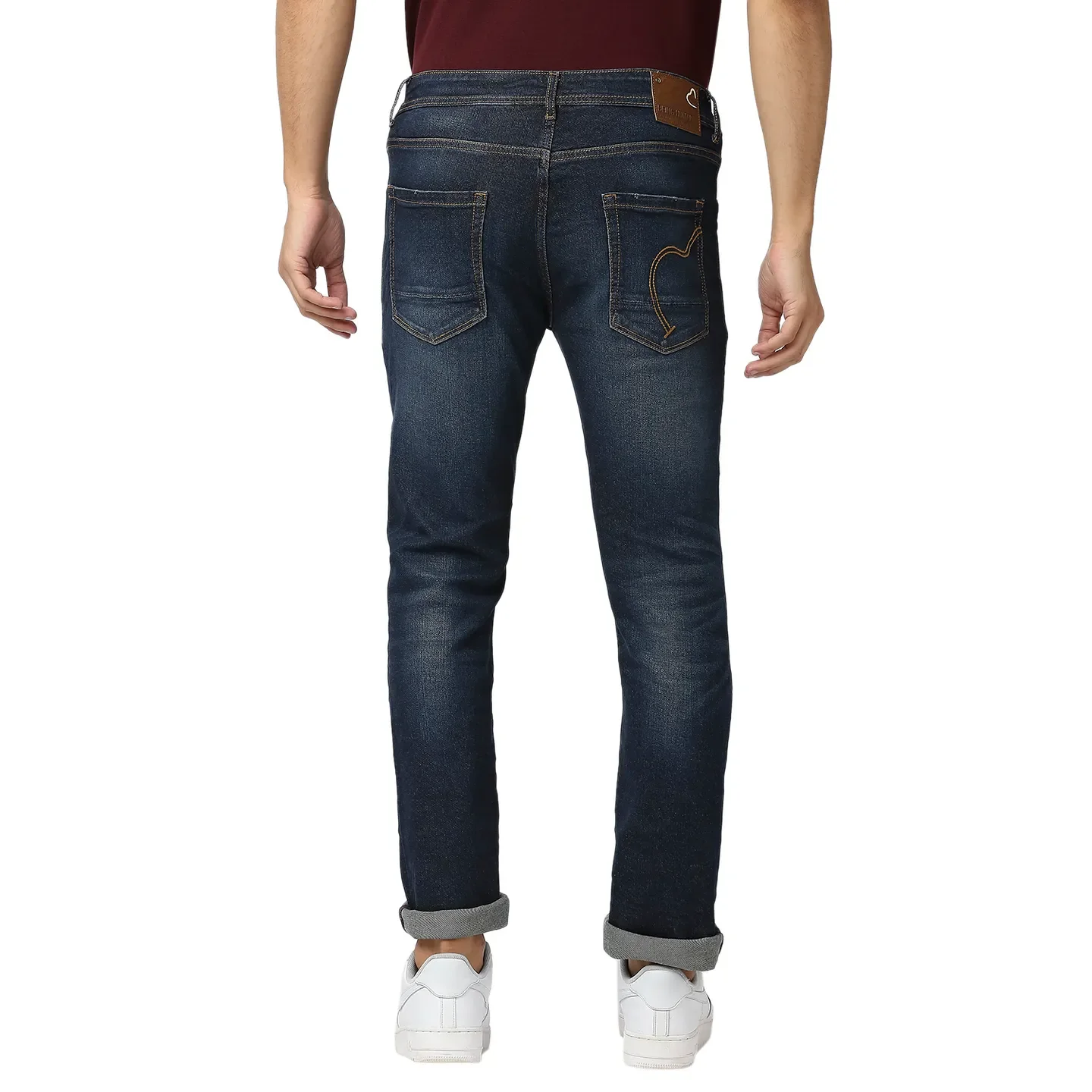 Blue Slim Straight Fit Men's Denims by Being Human Clothing - Image 4