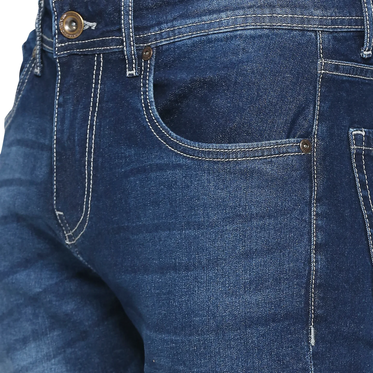 Blue Slim Straight Fit Men's Denims by Being Human Clothing - Image 5