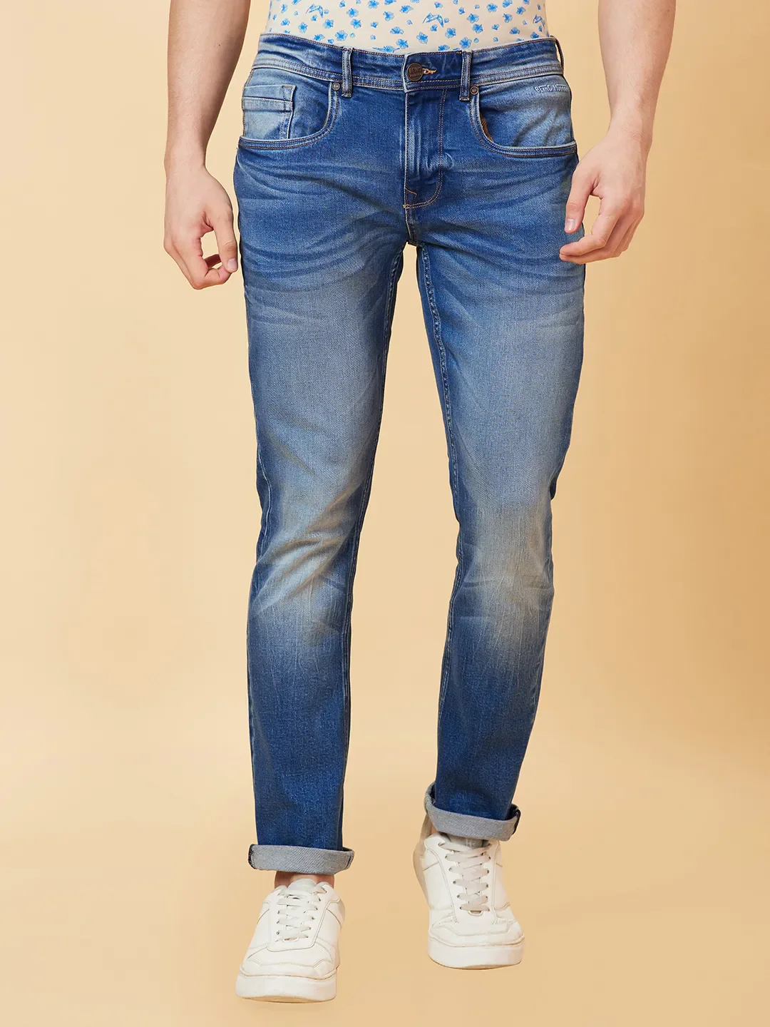 Blue Slim Straight Fit Men's Denims by Being Human Clothing