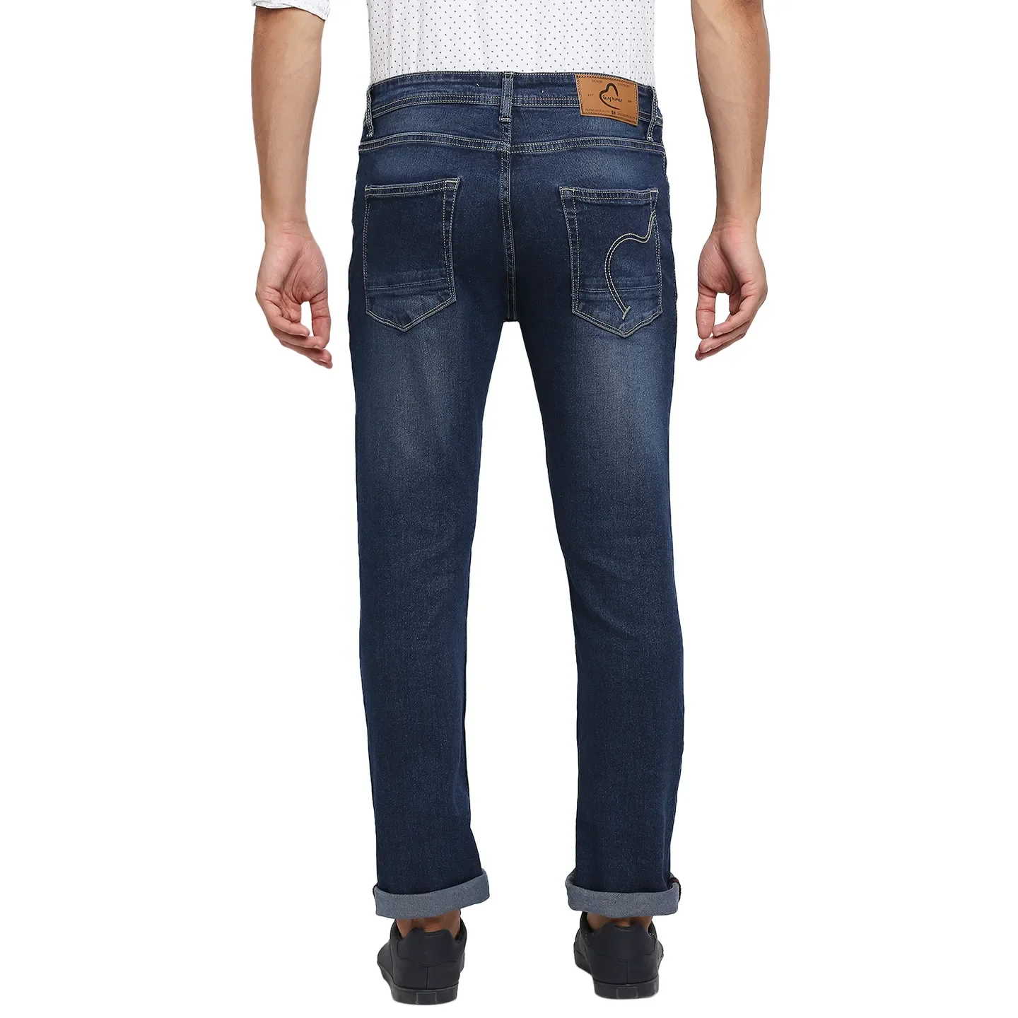 Blue Slim Straight Fit Men's Denims by Being Human Clothing - Image 4