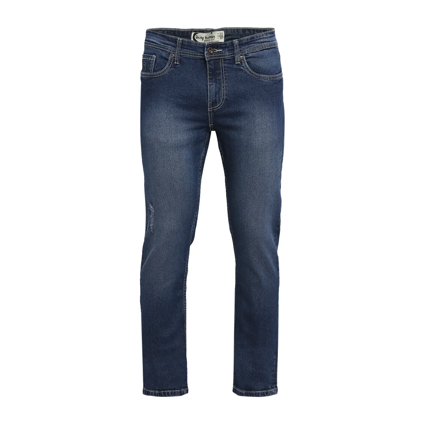 Blue Slim Straight Fit Men's Denims by Being Human Clothing - Image 7