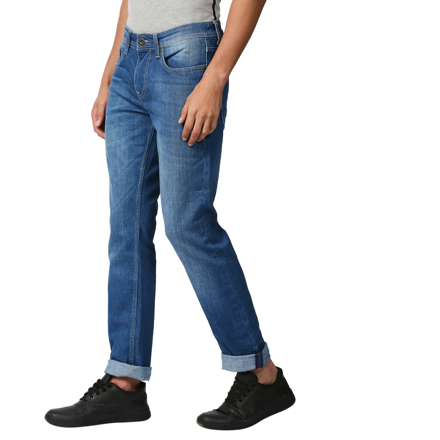 Blue Slim Straight Fit Men's Denims by Being Human Clothing - Image 2