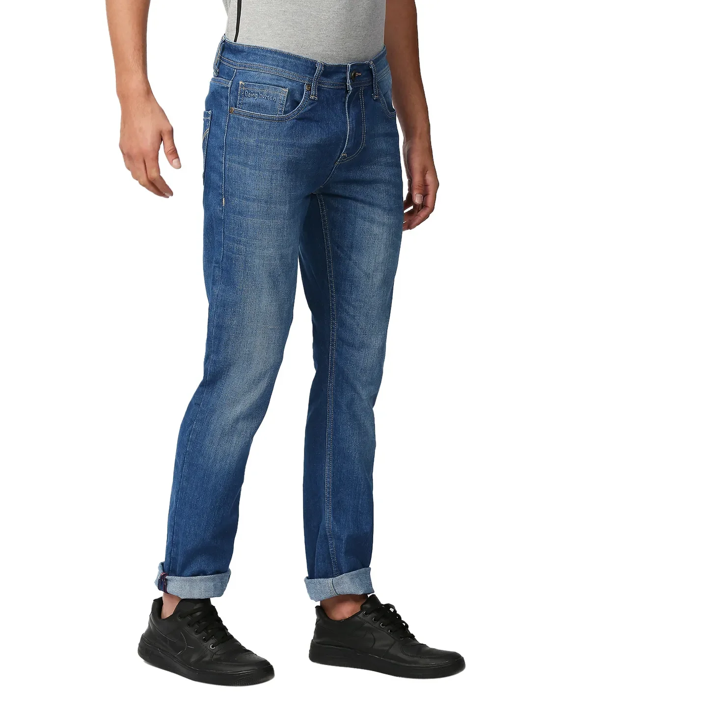 Blue Slim Straight Fit Men's Denims by Being Human Clothing - Image 3