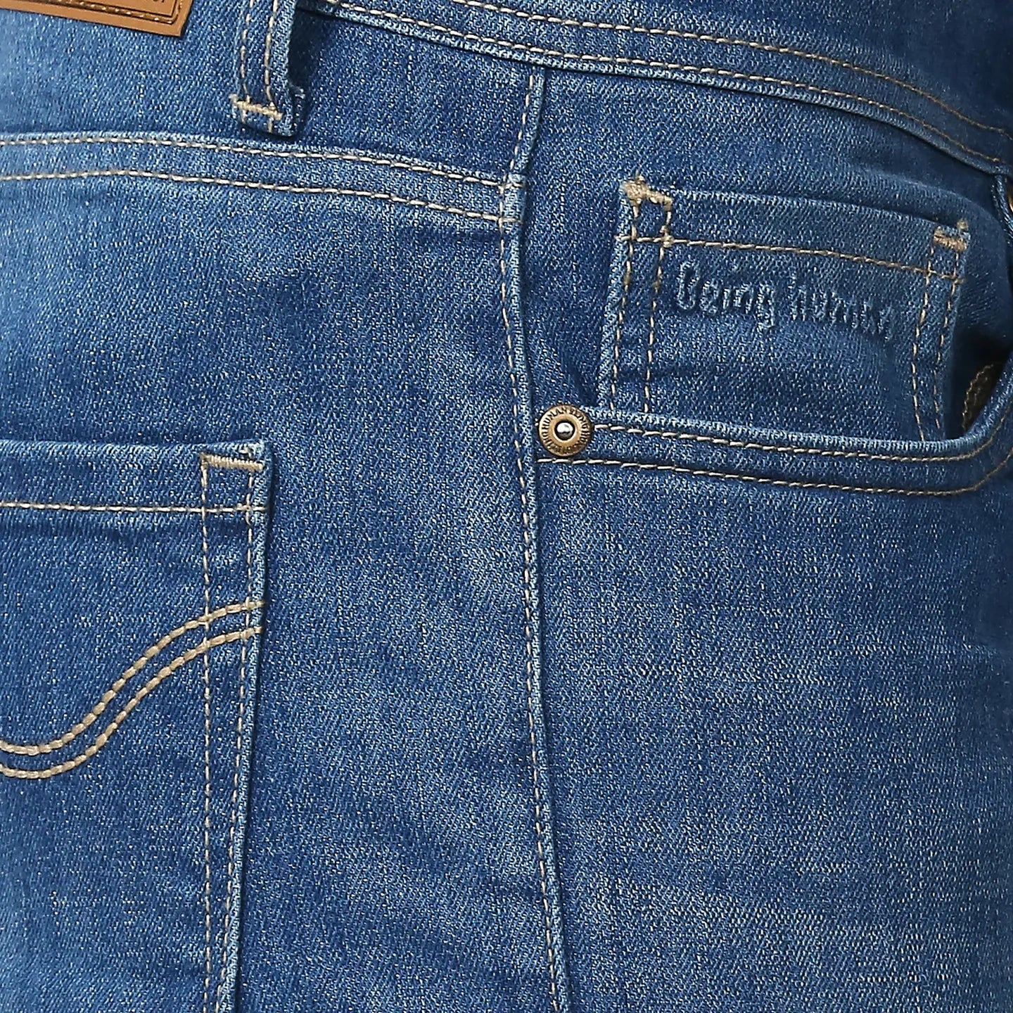 Blue Slim Straight Fit Men's Denims by Being Human Clothing - Image 5